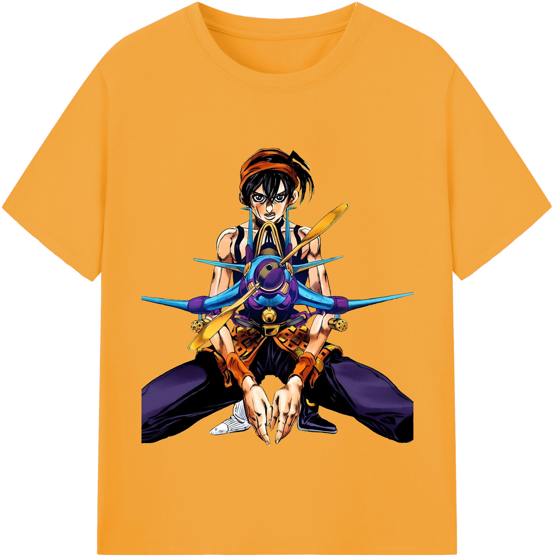 （画像用） ジョジョの奇妙な冒険 ナランチャ?ギルガ JoJo's Bizarre Adventure Narancia Ghirga 綿100％半袖Tシャツ（フロントプリント）