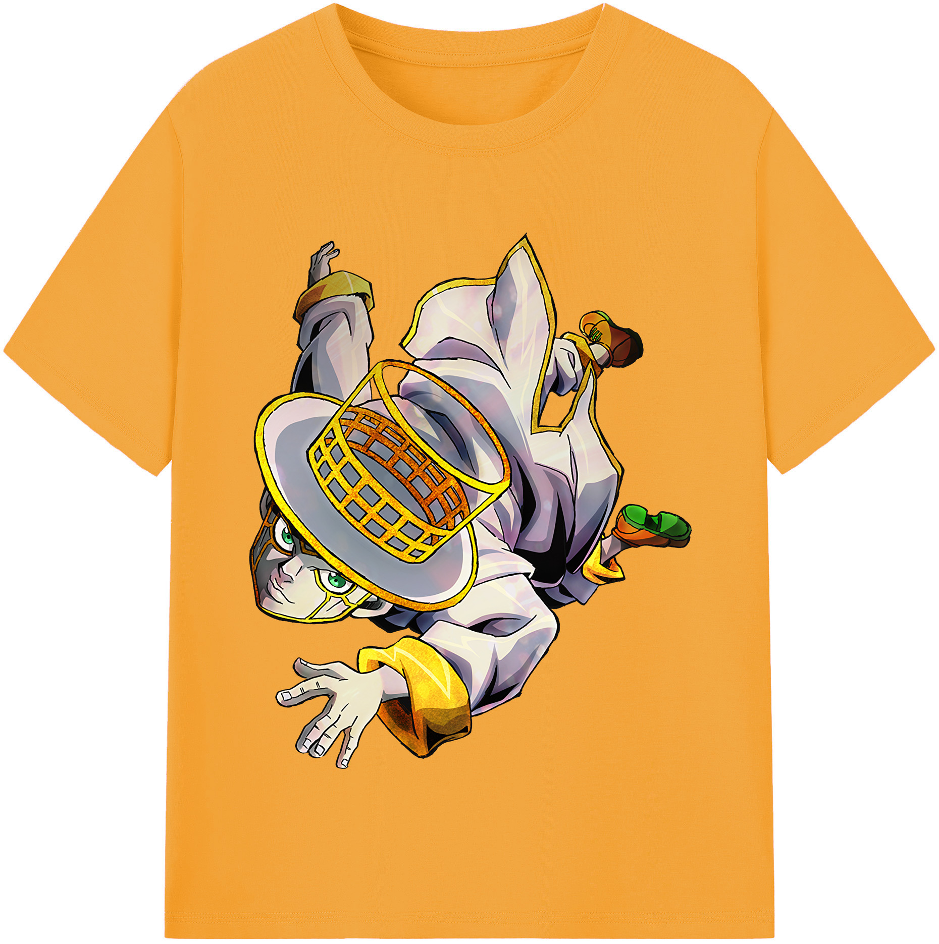 （画像用） ジョジョの奇妙な冒険 岸辺 露伴（きしべ ろはん） JoJo's Bizarre Adventure Rohan Kishibe 綿100％半袖Tシャツ（フロントプリント）
