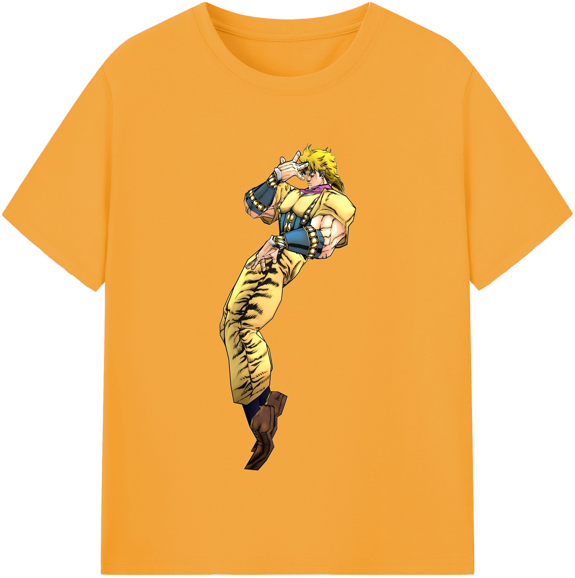 （画像用） ジョジョの奇妙な冒険 ディオ?ブランドー JoJo's Bizarre Adventure Dio Brando 綿100％半袖Tシャツ（フロントプリント）
