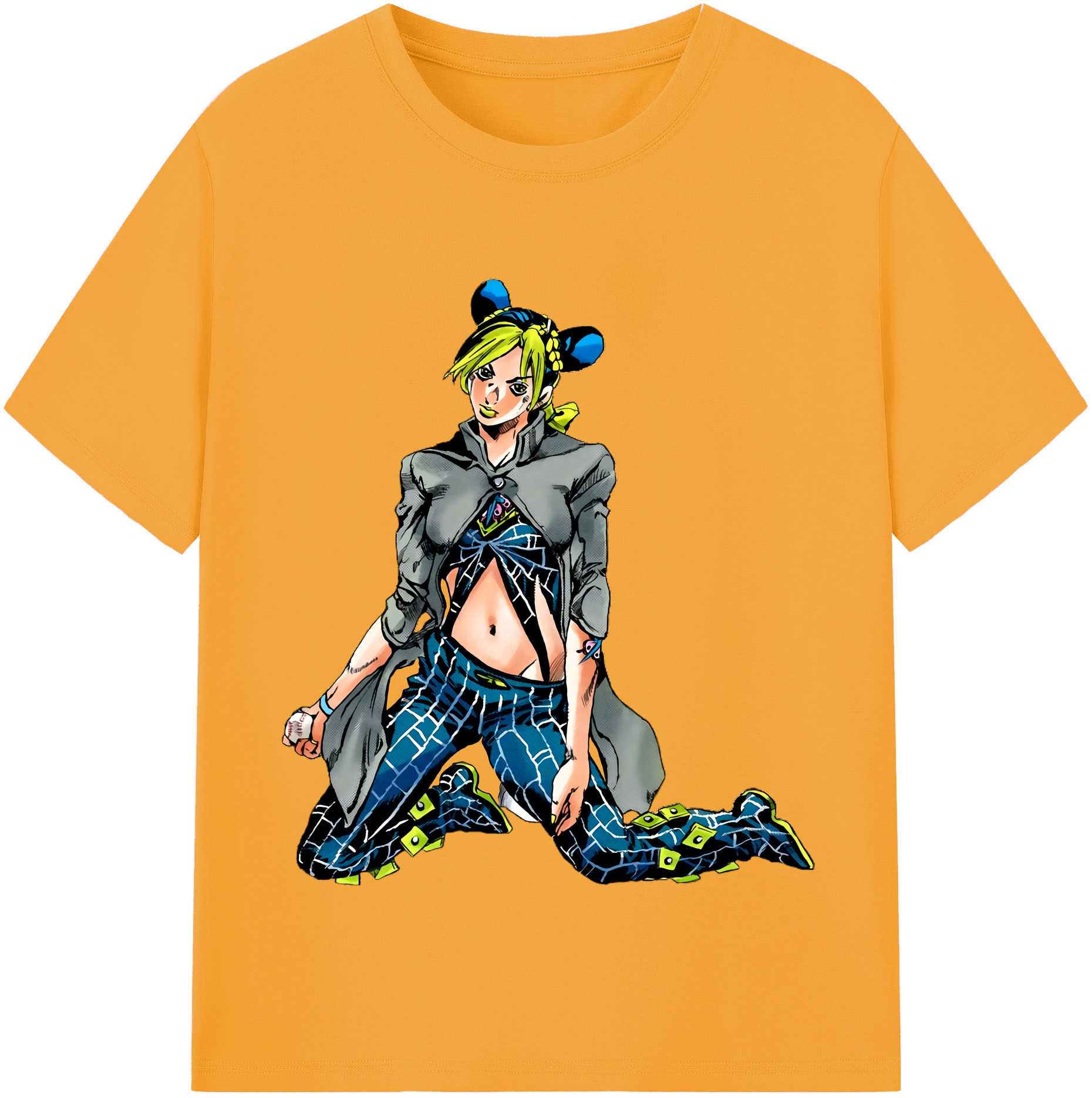 （画像用） "ジョジョの奇妙な冒険 くうじょう ジョリーン JoJo's Bizarre Adventure Jolyne Cujoh " 綿100％半袖Tシャツ（フロントプリント）