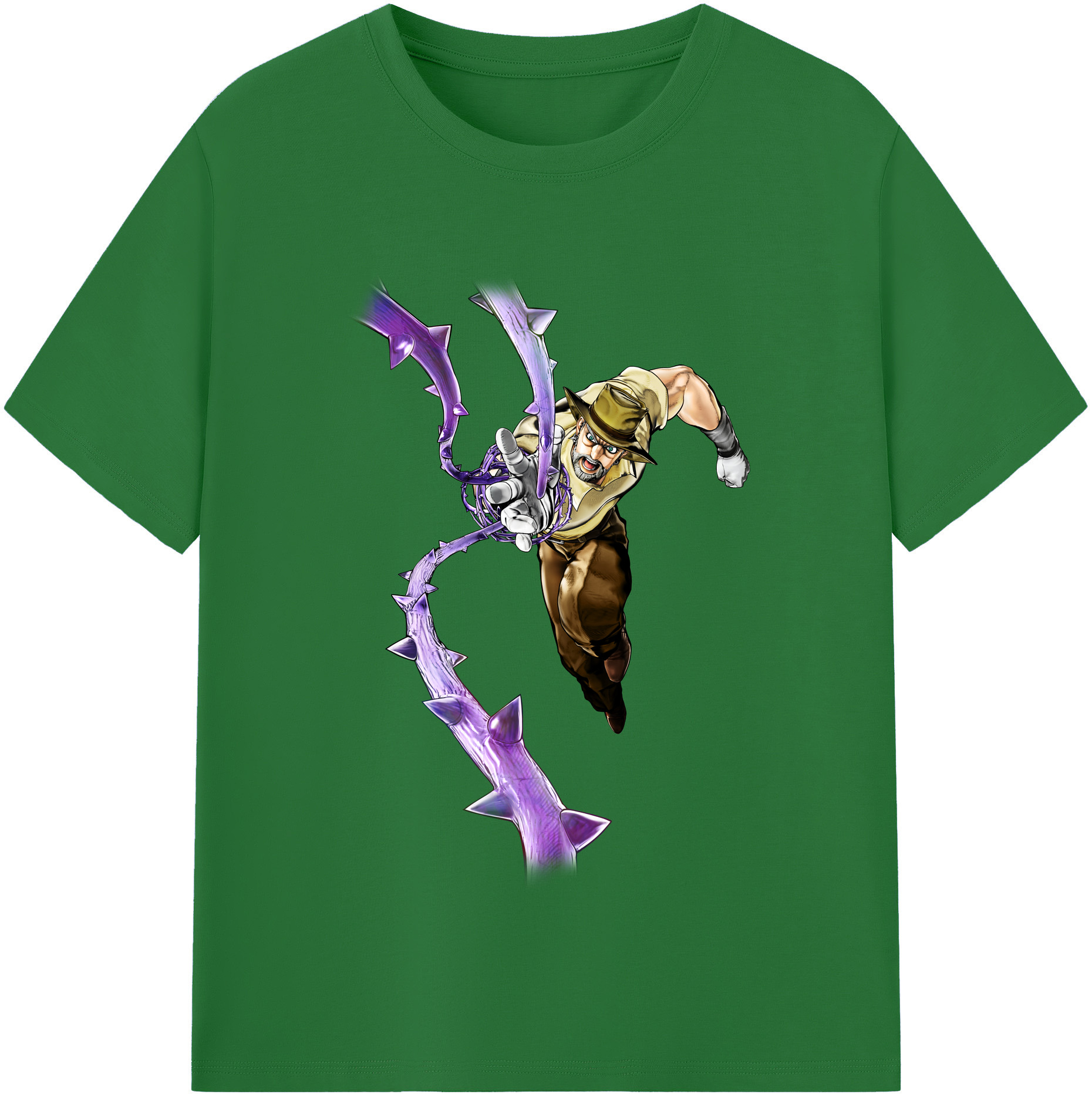 （画像用） ジョジョの奇妙な冒険 ジョセフ?ジョースター JoJo's Bizarre Adventure Joseph Joestar 綿100％半袖Tシャツ（フロントプリント）