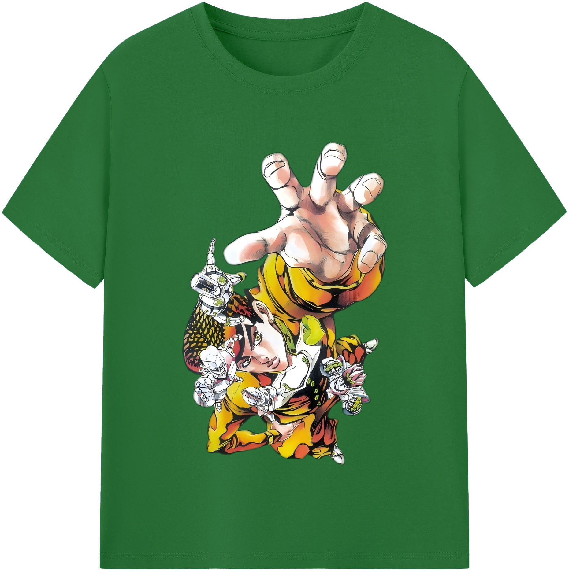 （画像用） ジョジョの奇妙な冒険 ひがしかた じょうすけ JoJo's Bizarre Adventure Higashikata Josuke 綿100％半袖Tシャツ（フロントプリント）