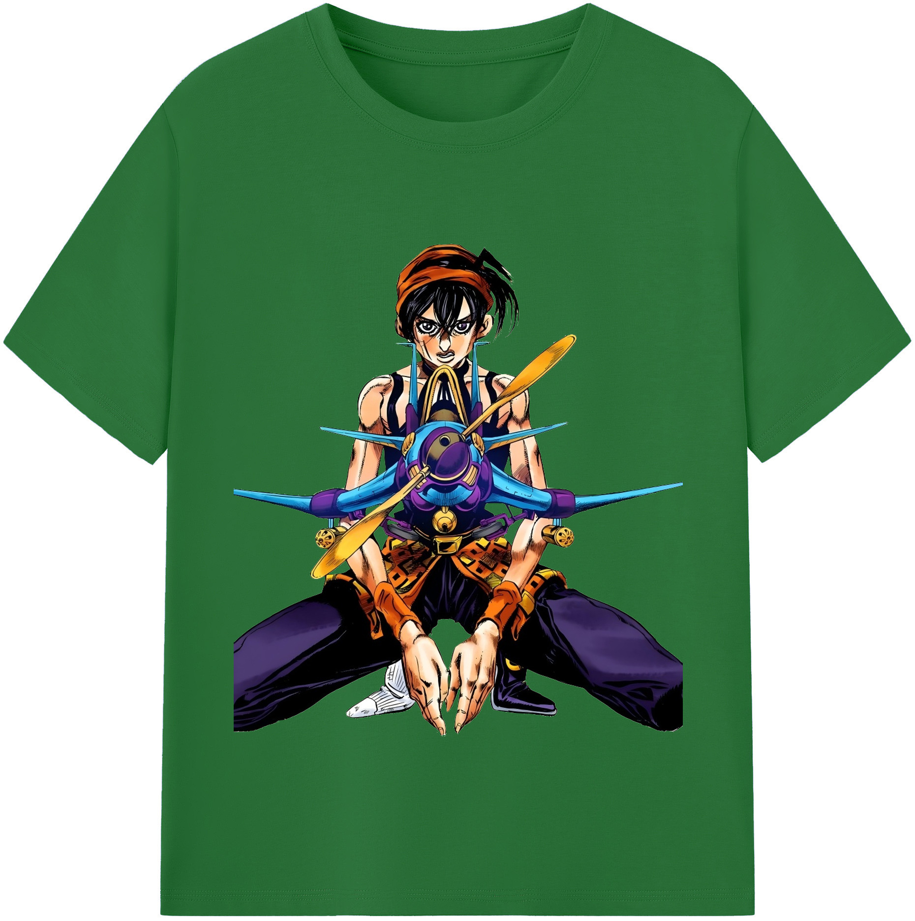 （画像用） ジョジョの奇妙な冒険 ナランチャ?ギルガ JoJo's Bizarre Adventure Narancia Ghirga 綿100％半袖Tシャツ（フロントプリント）