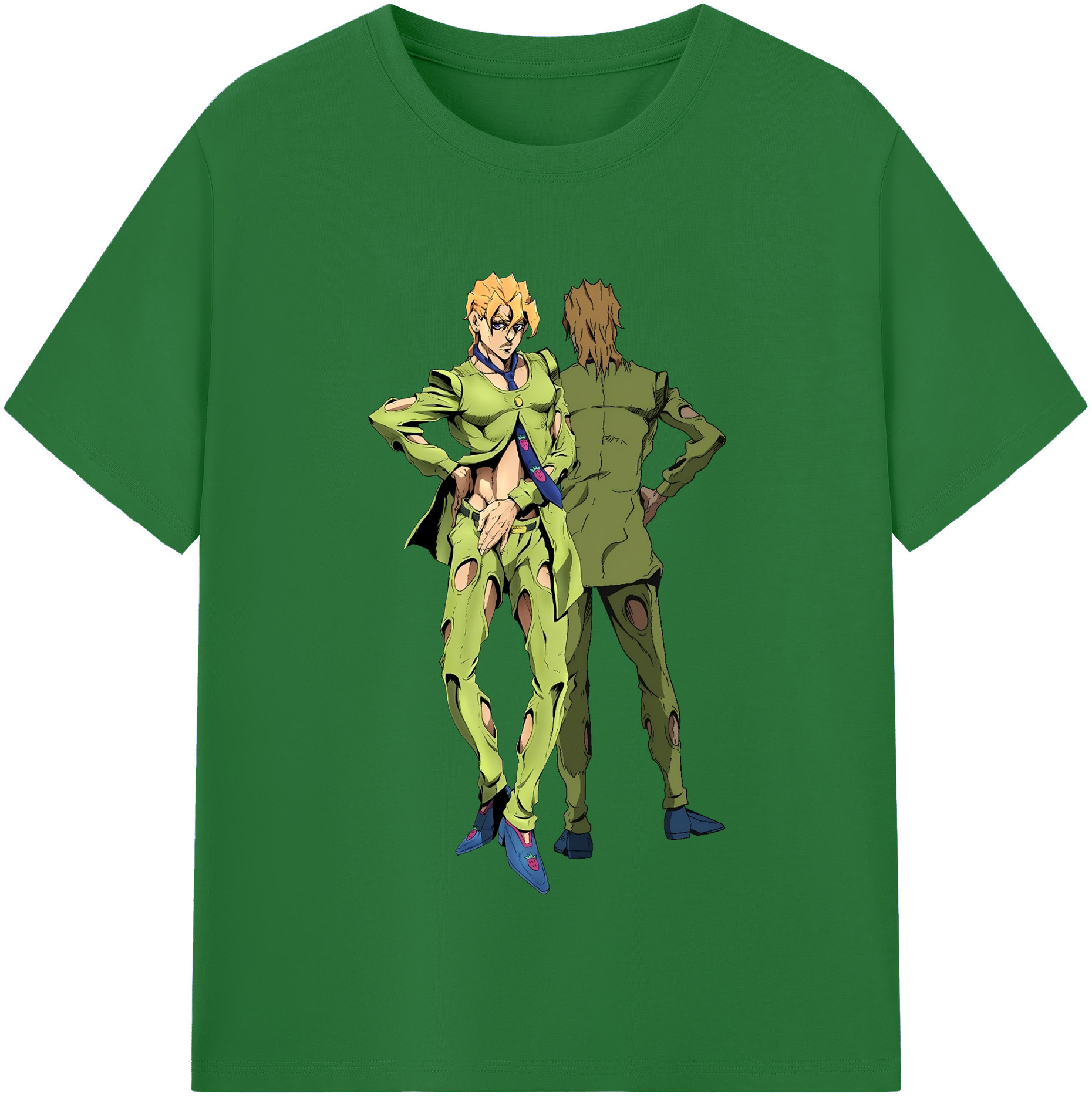 （画像用） ジョジョの奇妙な冒険 パンナコッタ?フー JoJo's Bizarre Adventure Pannacotta Fugo 綿100％半袖Tシャツ（フロントプリント）