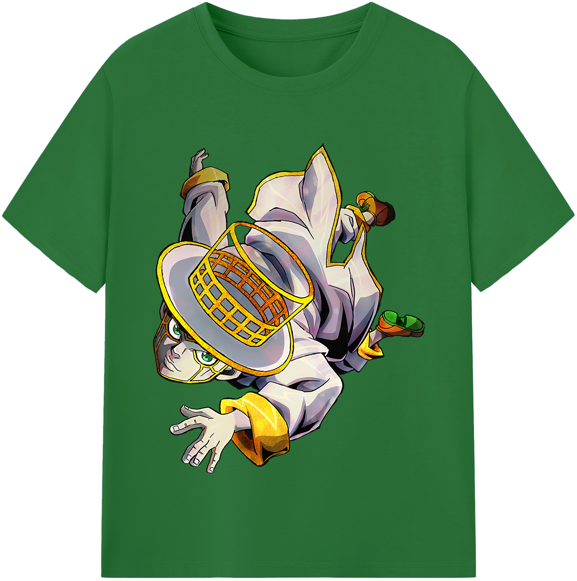 （画像用） ジョジョの奇妙な冒険 岸辺 露伴（きしべ ろはん） JoJo's Bizarre Adventure Rohan Kishibe 綿100％半袖Tシャツ（フロントプリント）