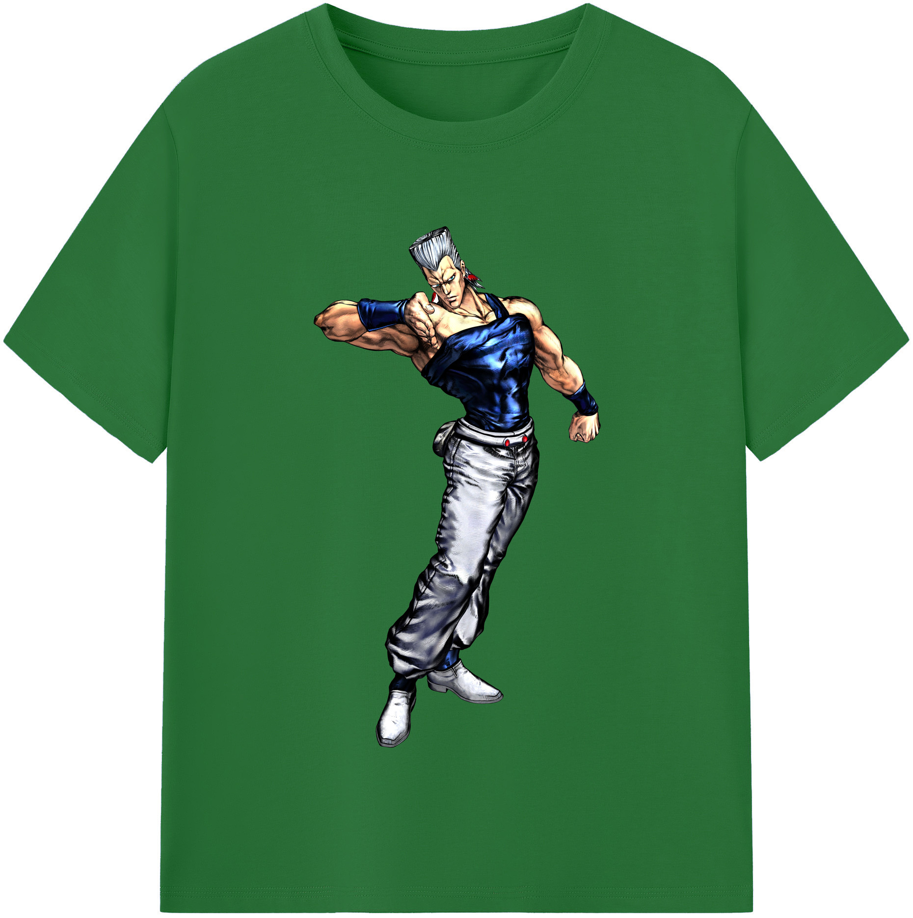 （画像用） ジョジョの奇妙な冒険 ジャン＝ピエール?ポルナレフ JoJo's Bizarre Adventure Jan Pierre Polnareff 綿100％半袖Tシャツ（フロントプリント）