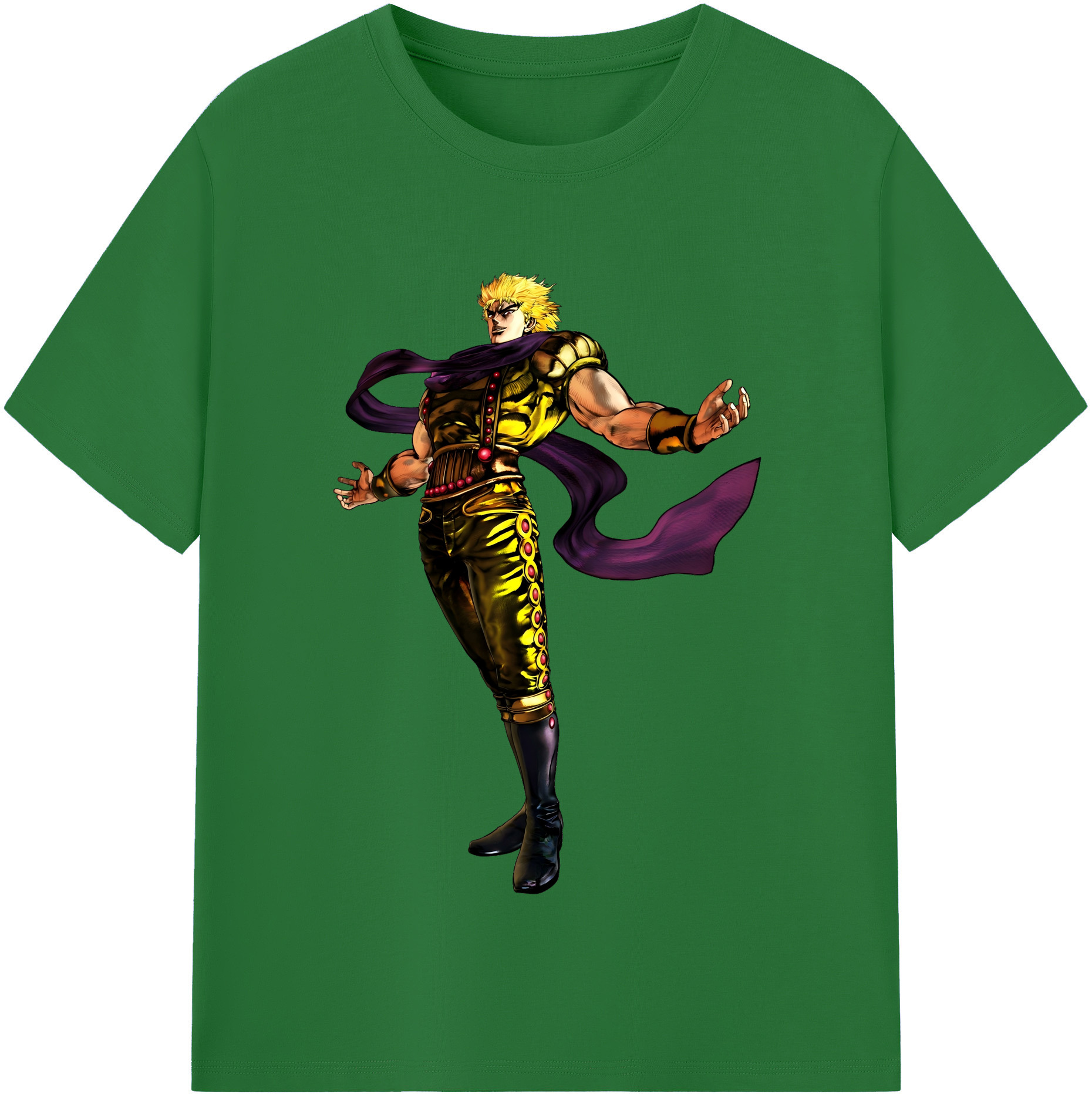 （画像用） ジョジョの奇妙な冒険 ディオ?ブランドー JoJo's Bizarre Adventure Dio Brando 綿100％半袖Tシャツ（フロントプリント）