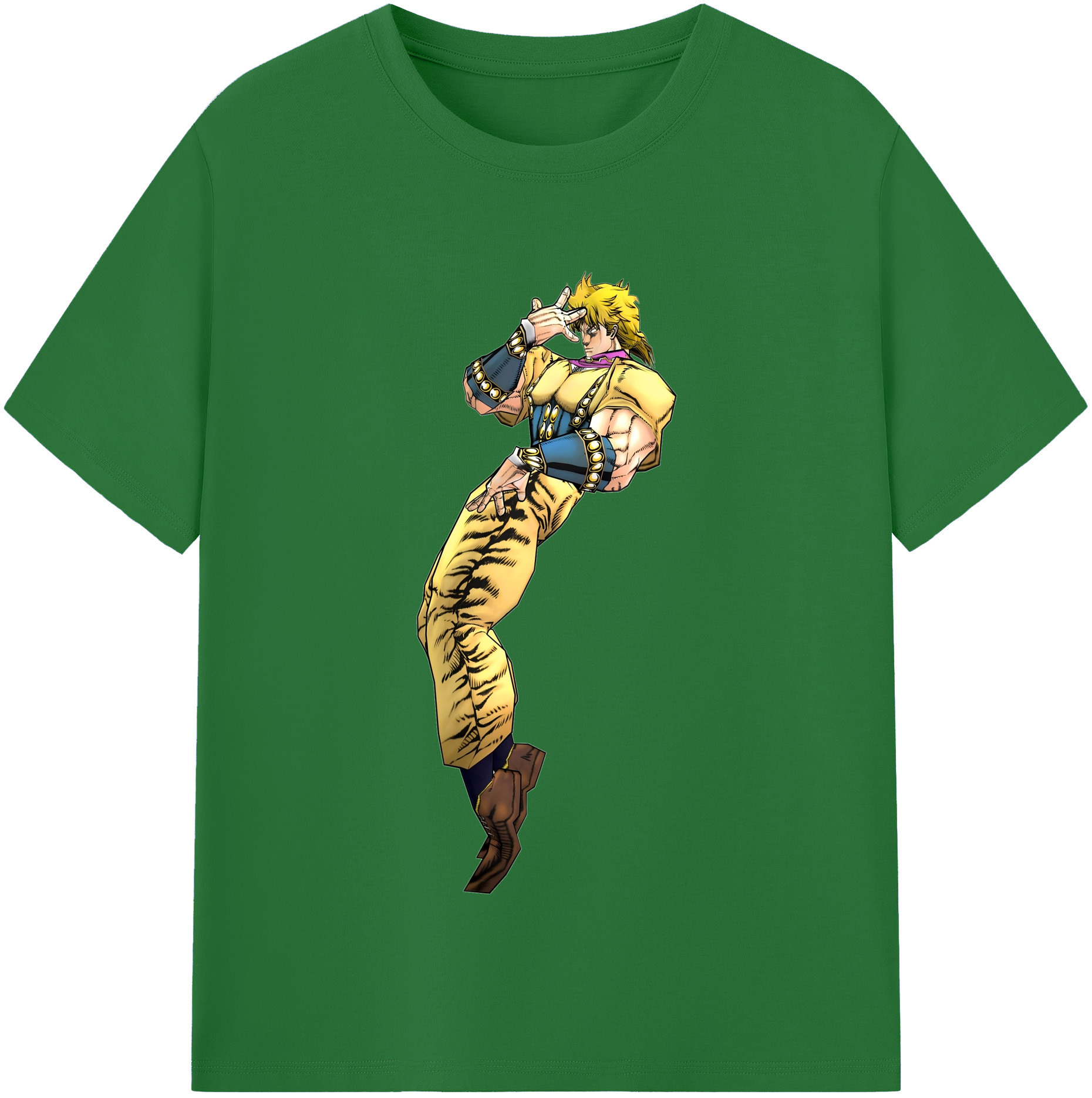 （画像用） ジョジョの奇妙な冒険 ディオ?ブランドー JoJo's Bizarre Adventure Dio Brando 綿100％半袖Tシャツ（フロントプリント）