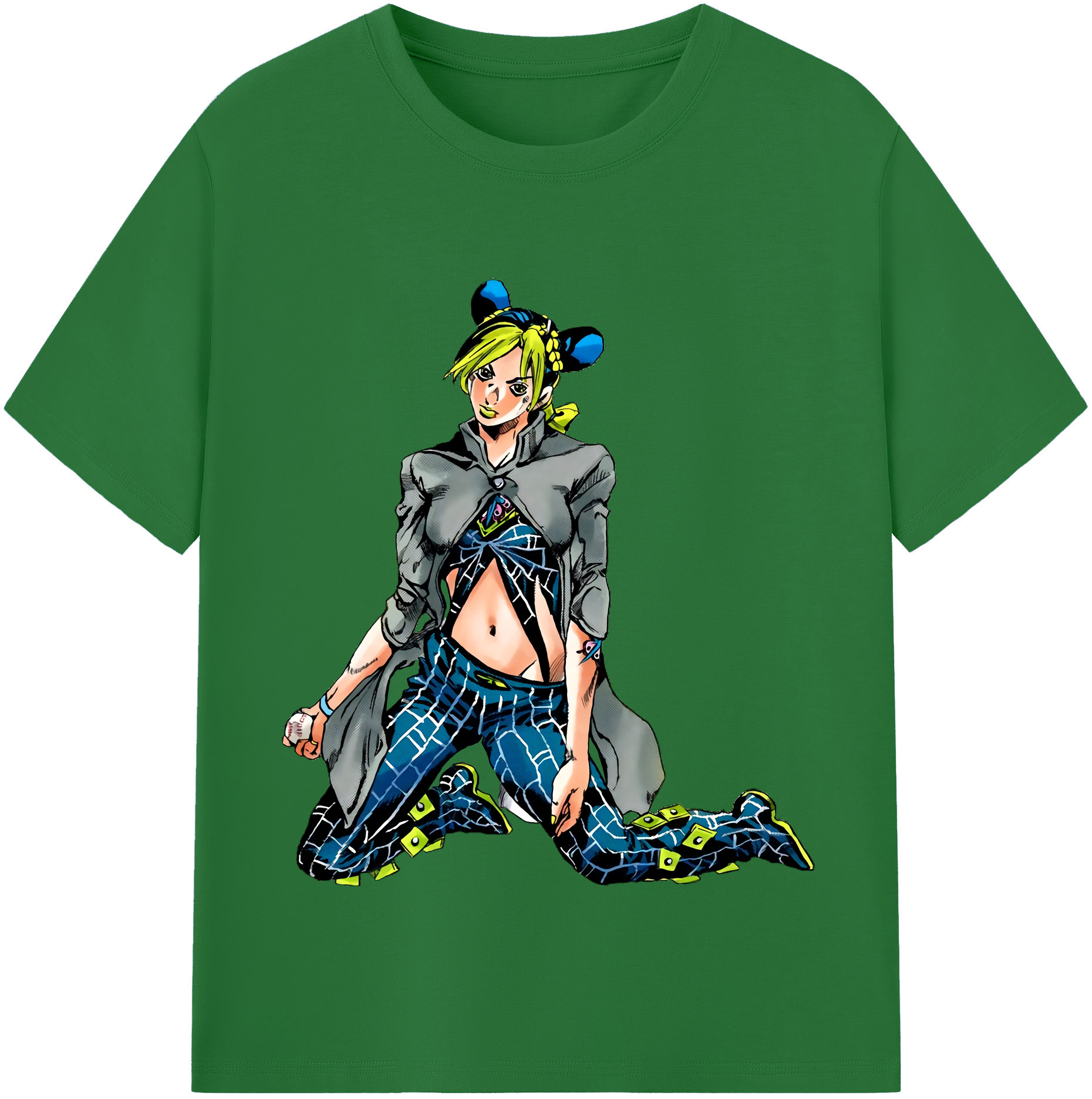 （画像用） "ジョジョの奇妙な冒険 くうじょう ジョリーン JoJo's Bizarre Adventure Jolyne Cujoh " 綿100％半袖Tシャツ（フロントプリント）