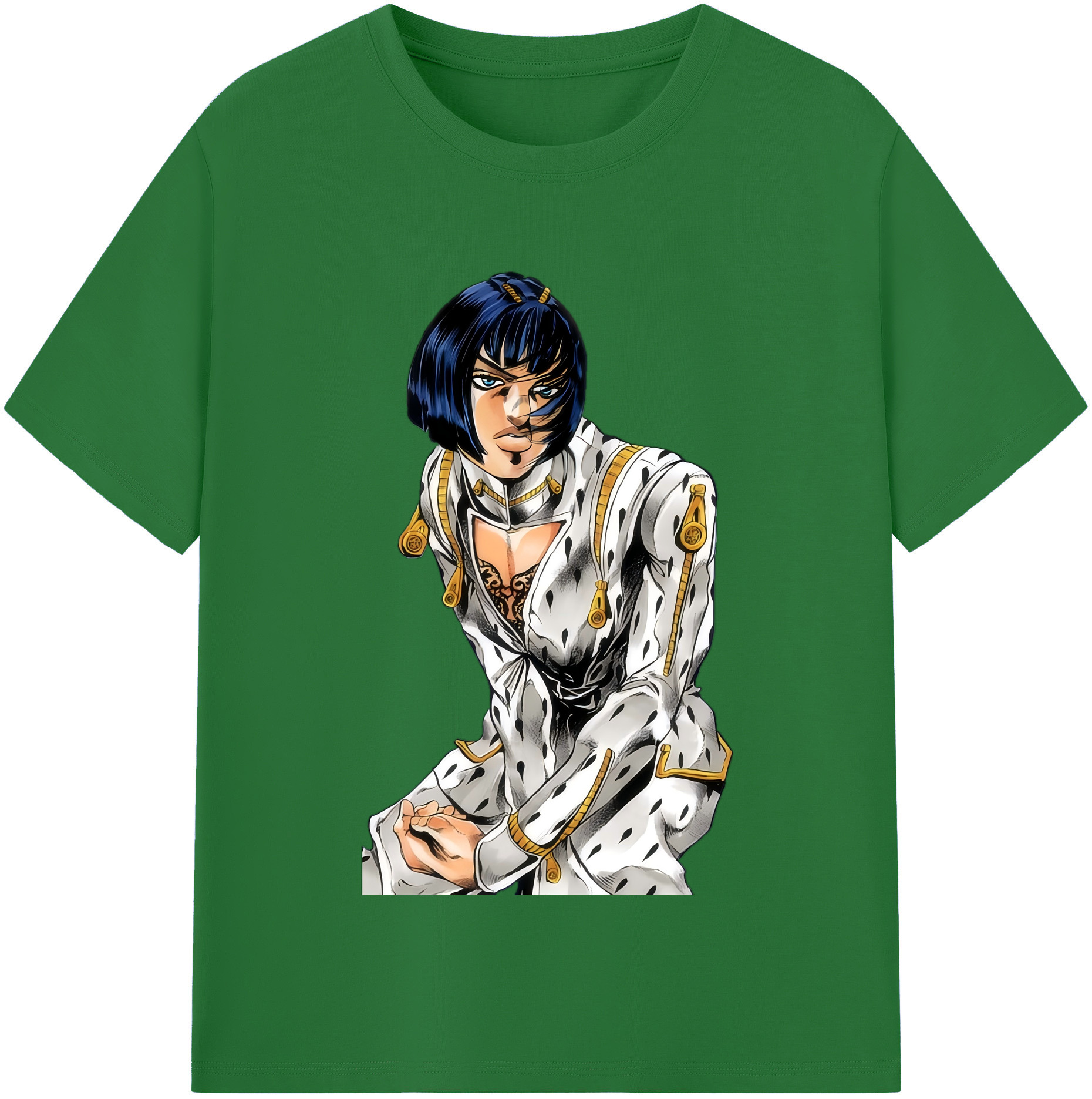 （画像用） ジョジョの奇妙な冒険 ブローノ?ブチャラティ JoJo's Bizarre Adventure Bruno Bucciarati 綿100％半袖Tシャツ（フロントプリント）