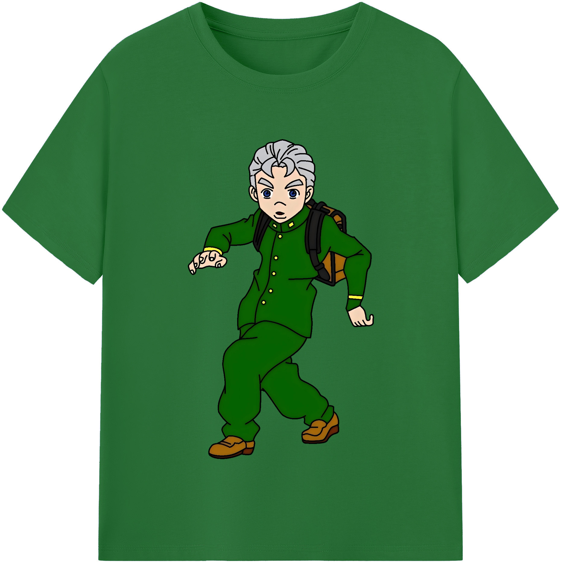 （画像用） ジョジョの奇妙な冒険 広瀨康一 JoJo's Bizarre Adventure Hirose Koichi 綿100％半袖Tシャツ（フロントプリント）