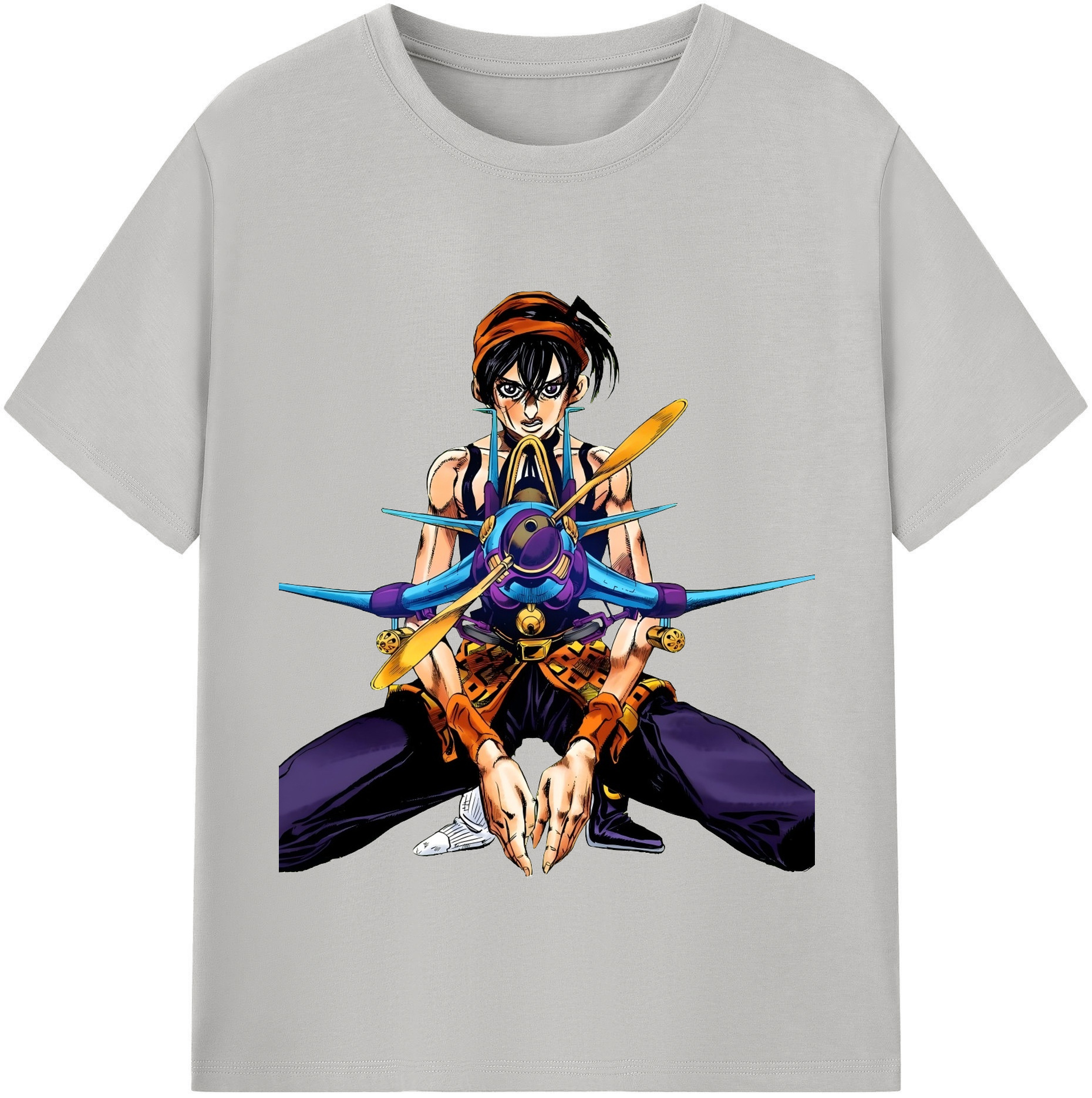 （画像用） ジョジョの奇妙な冒険 ナランチャ?ギルガ JoJo's Bizarre Adventure Narancia Ghirga 綿100％半袖Tシャツ（フロントプリント）