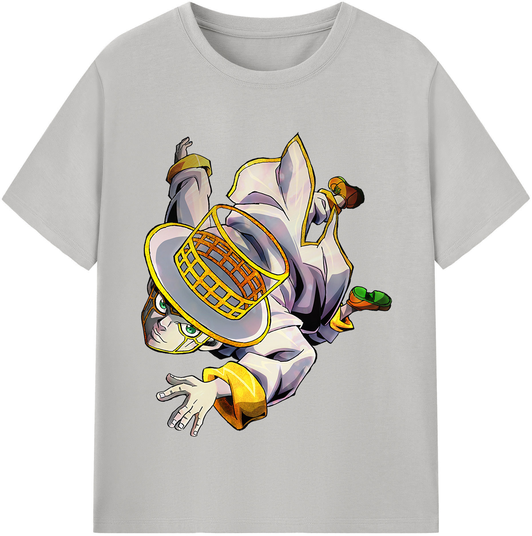 （画像用） ジョジョの奇妙な冒険 岸辺 露伴（きしべ ろはん） JoJo's Bizarre Adventure Rohan Kishibe 綿100％半袖Tシャツ（フロントプリント）