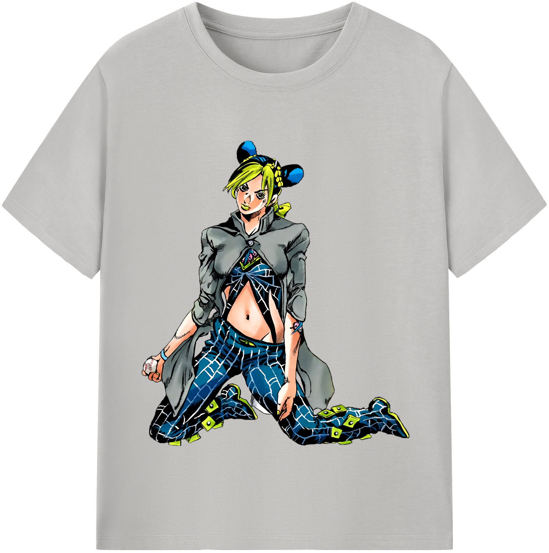 （画像用） "ジョジョの奇妙な冒険 くうじょう ジョリーン JoJo's Bizarre Adventure Jolyne Cujoh " 綿100％半袖Tシャツ（フロントプリント）