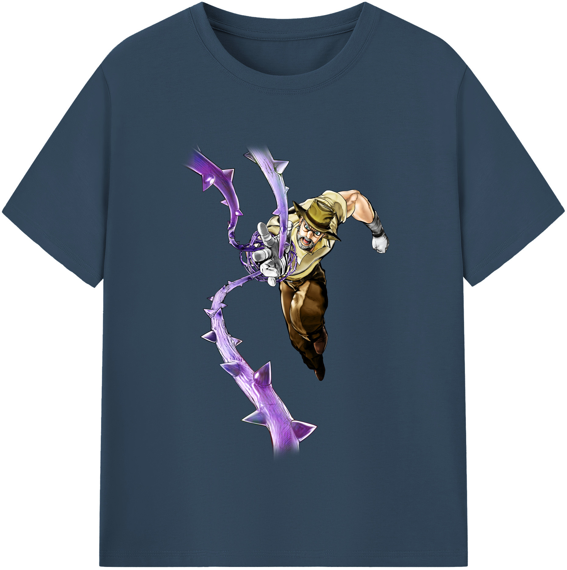 （画像用） ジョジョの奇妙な冒険 ジョセフ?ジョースター JoJo's Bizarre Adventure Joseph Joestar 綿100％半袖Tシャツ（フロントプリント）