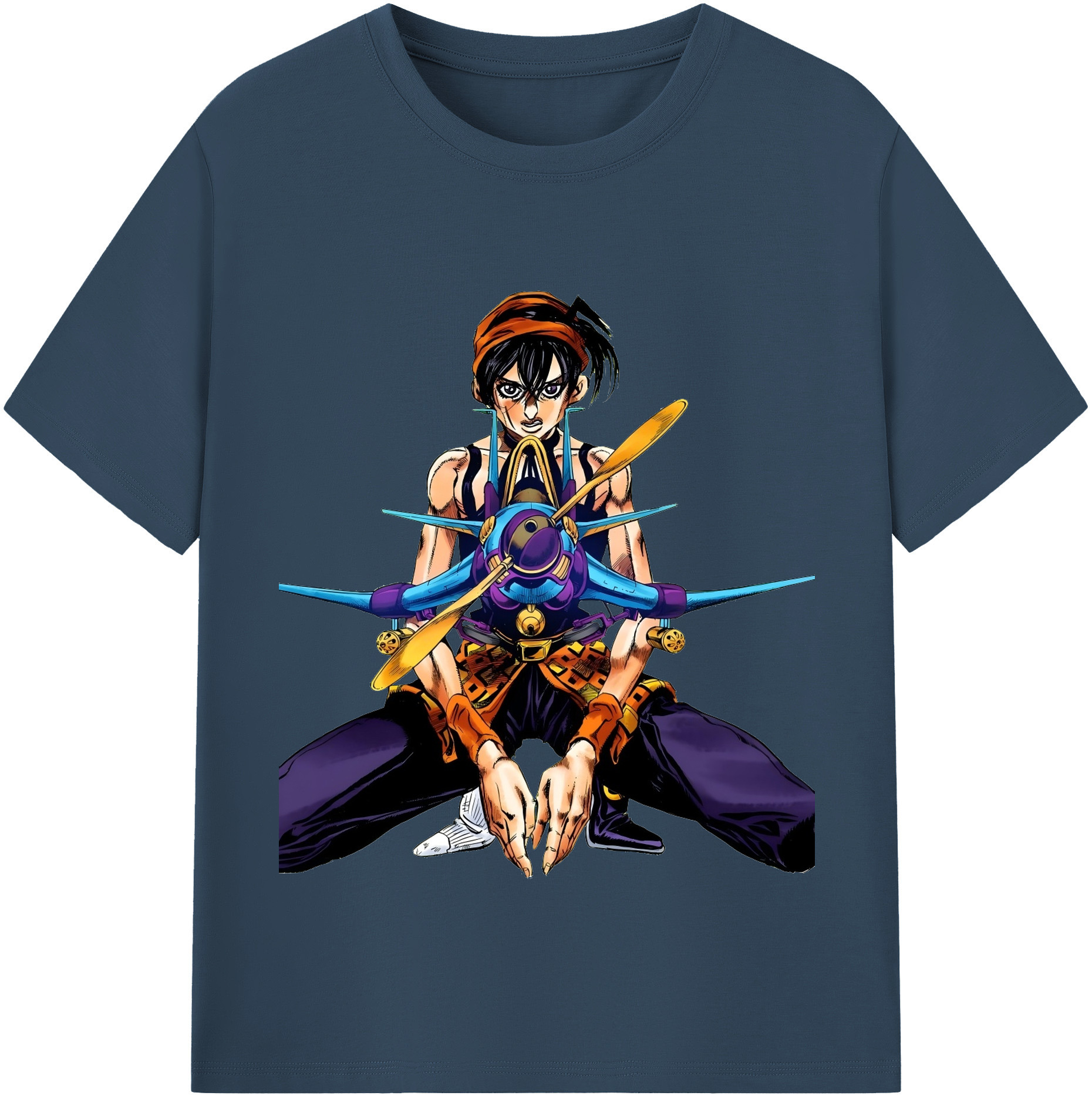 （画像用） ジョジョの奇妙な冒険 ナランチャ?ギルガ JoJo's Bizarre Adventure Narancia Ghirga 綿100％半袖Tシャツ（フロントプリント）