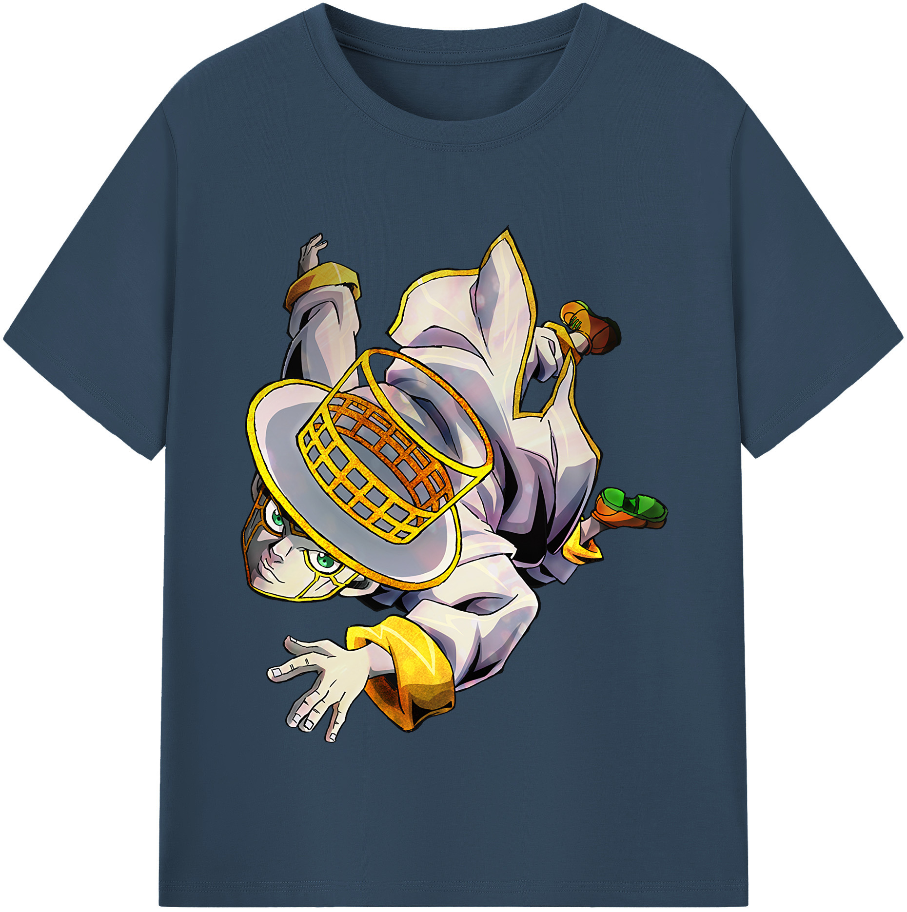 （画像用） ジョジョの奇妙な冒険 岸辺 露伴（きしべ ろはん） JoJo's Bizarre Adventure Rohan Kishibe 綿100％半袖Tシャツ（フロントプリント）