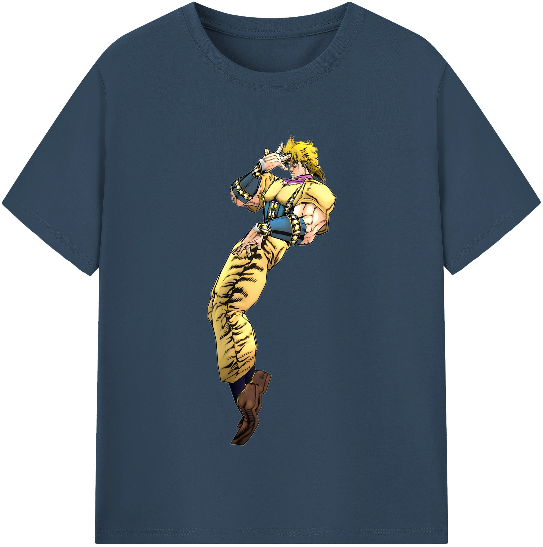 （画像用） ジョジョの奇妙な冒険 ディオ?ブランドー JoJo's Bizarre Adventure Dio Brando 綿100％半袖Tシャツ（フロントプリント）