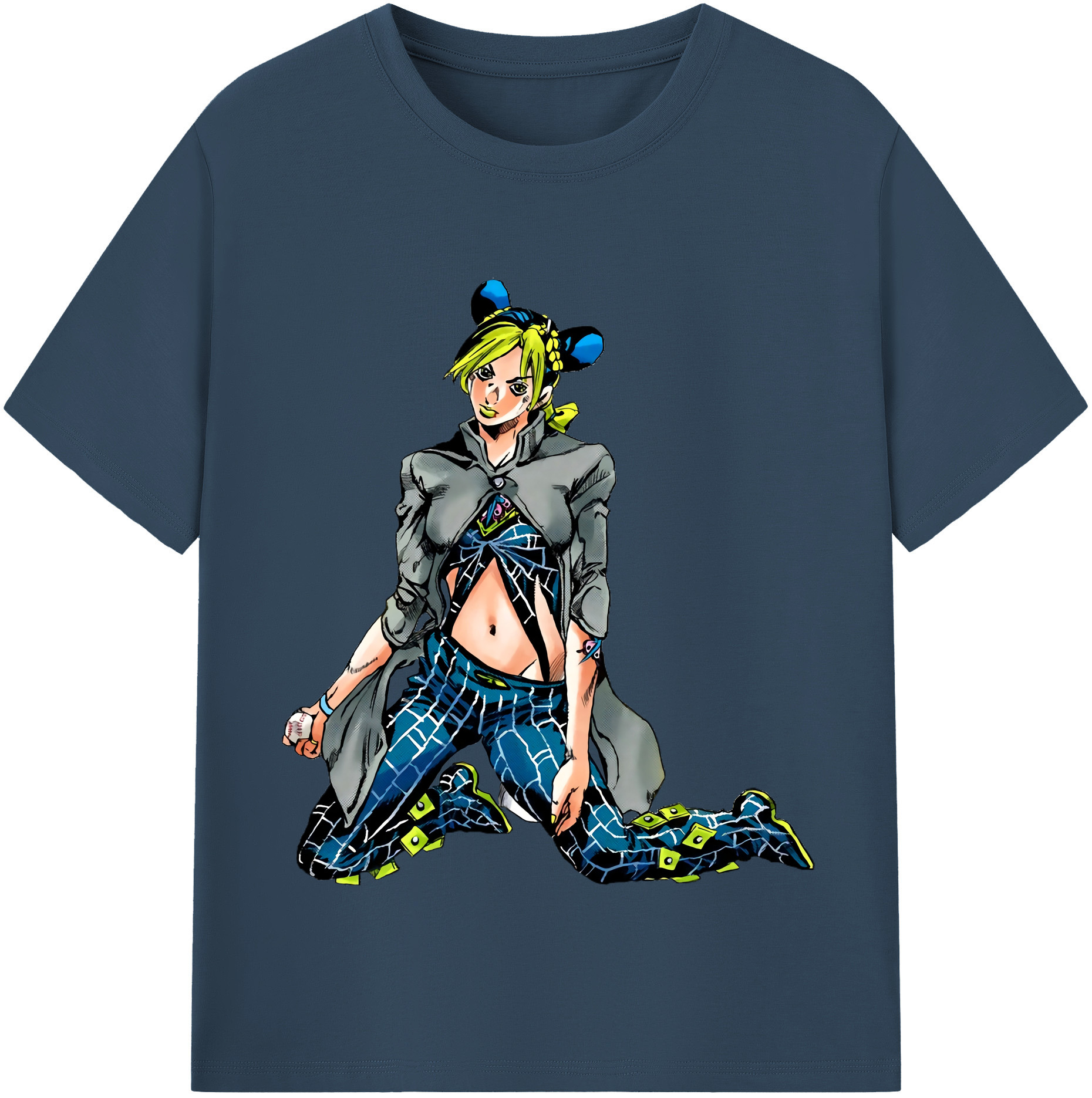 （画像用） "ジョジョの奇妙な冒険 くうじょう ジョリーン JoJo's Bizarre Adventure Jolyne Cujoh " 綿100％半袖Tシャツ（フロントプリント）