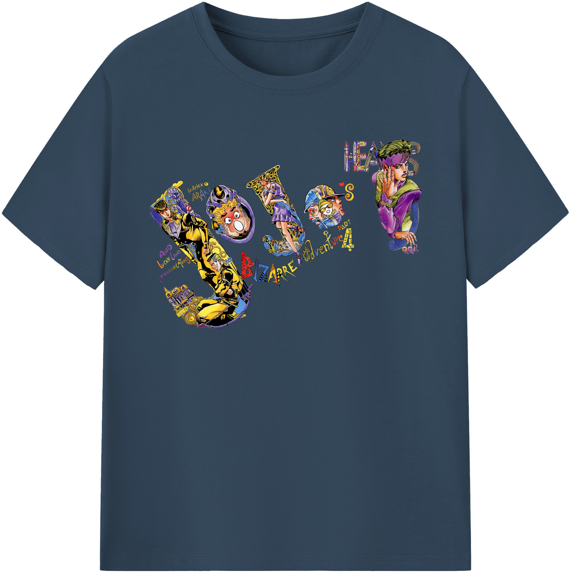 （画像用） ジョジョの奇妙な冒険 JoJo's Bizarre Adventure 綿100％半袖Tシャツ（フロントプリント）