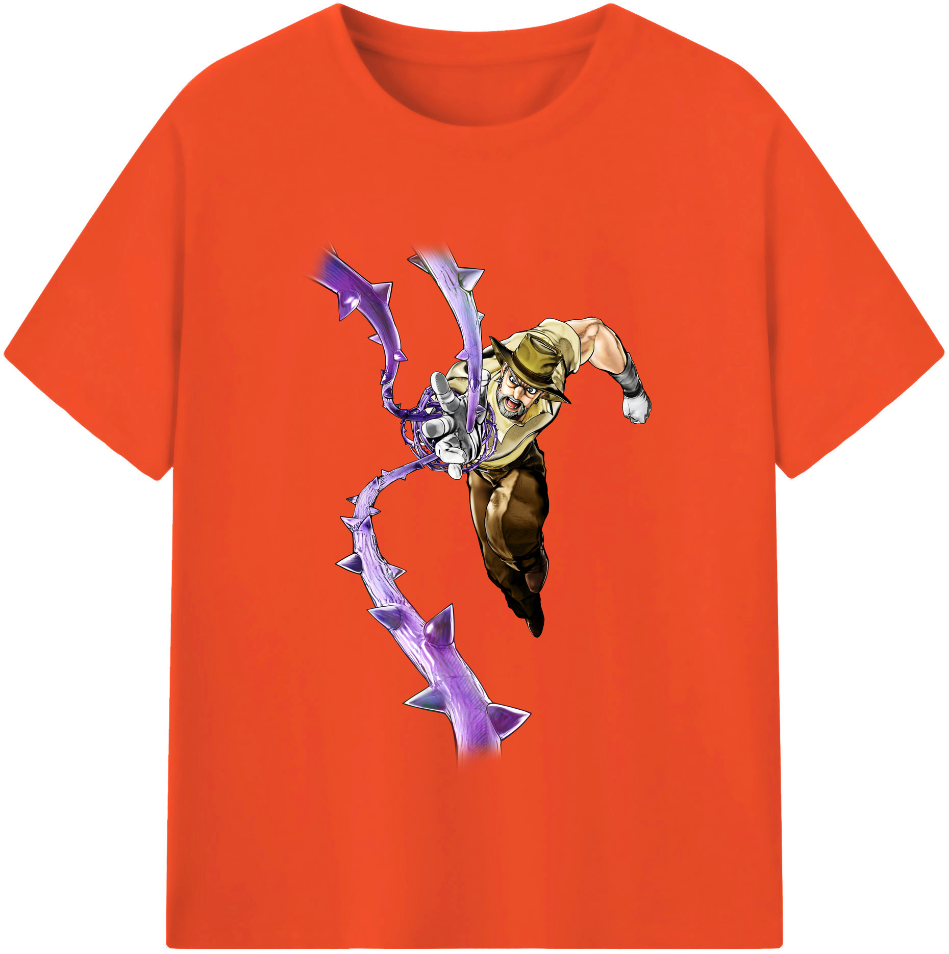 （画像用） ジョジョの奇妙な冒険 ジョセフ?ジョースター JoJo's Bizarre Adventure Joseph Joestar 綿100％半袖Tシャツ（フロントプリント）