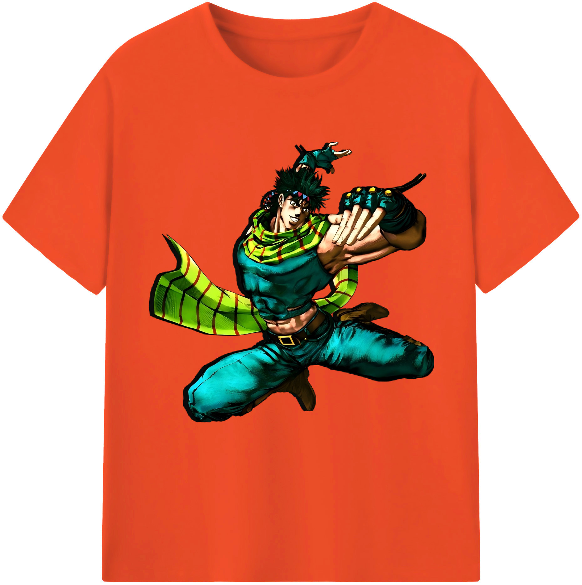 （画像用） ジョジョの奇妙な冒険 ジョセフ?ジョースター JoJo's Bizarre Adventure Joseph Joestar 綿100％半袖Tシャツ（フロントプリント）