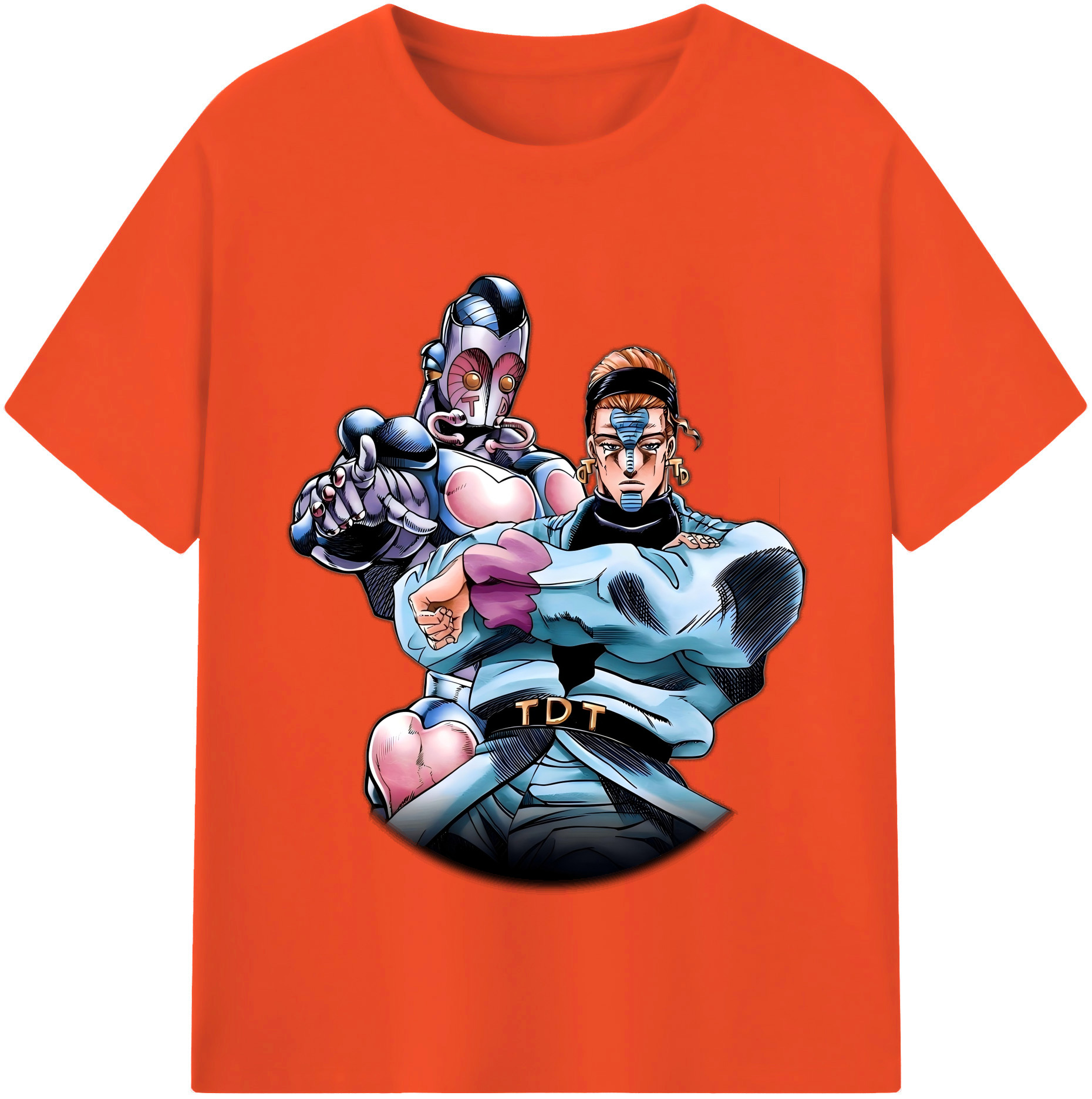 （画像用） ジョジョの奇妙な冒険 ひがしかた じょうすけ JoJo's Bizarre Adventure Higashikata Josuke 綿100％半袖Tシャツ（フロントプリント）