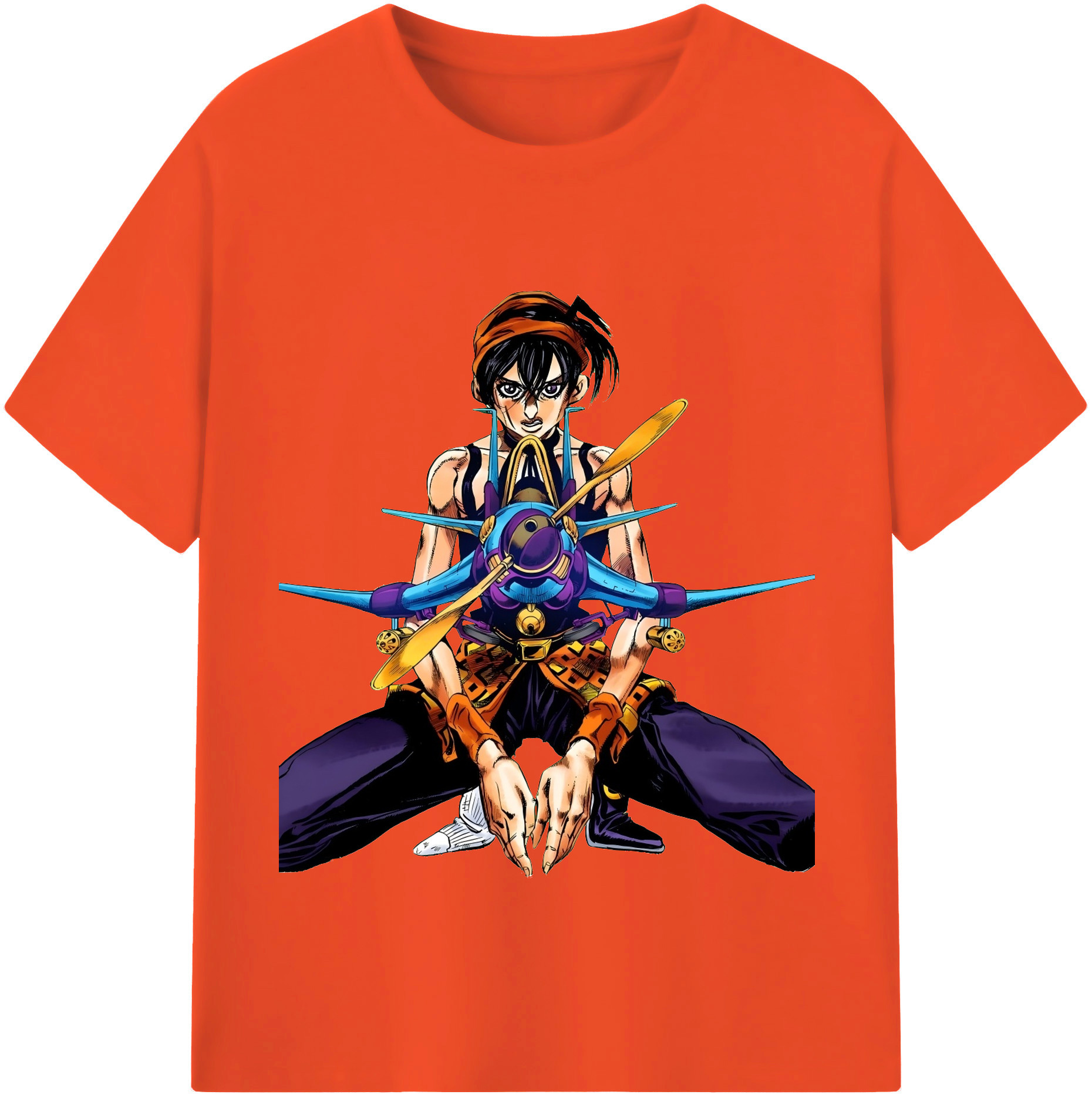 （画像用） ジョジョの奇妙な冒険 ナランチャ?ギルガ JoJo's Bizarre Adventure Narancia Ghirga 綿100％半袖Tシャツ（フロントプリント）
