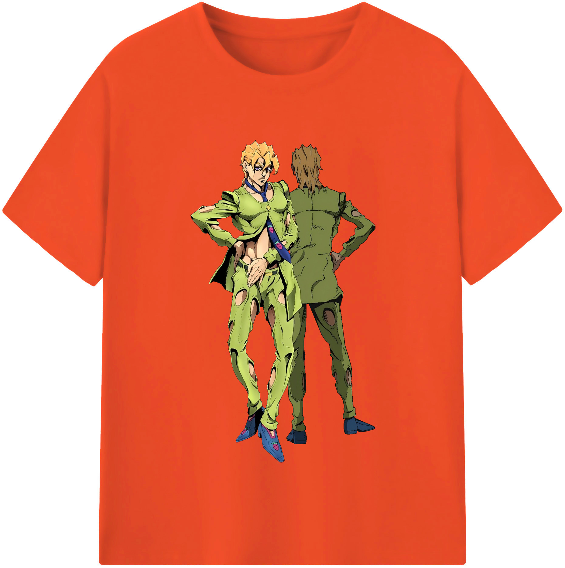 （画像用） ジョジョの奇妙な冒険 パンナコッタ?フー JoJo's Bizarre Adventure Pannacotta Fugo 綿100％半袖Tシャツ（フロントプリント）