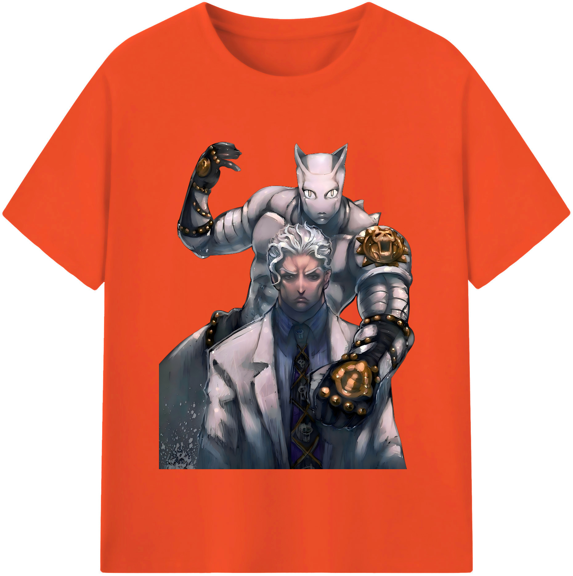 （画像用） ジョジョの奇妙な冒険 きら よしかげ JoJo's Bizarre Adventure Kira Yoshikage 綿100％半袖Tシャツ（フロントプリント）
