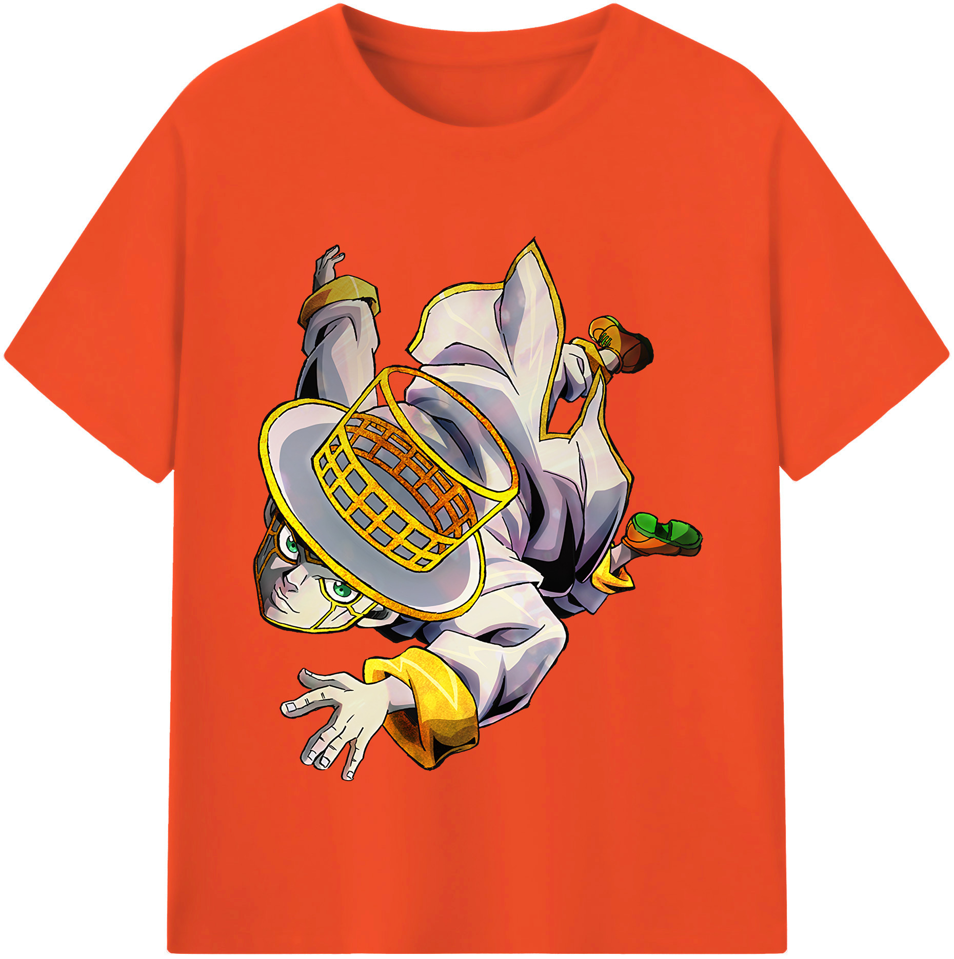 （画像用） ジョジョの奇妙な冒険 岸辺 露伴（きしべ ろはん） JoJo's Bizarre Adventure Rohan Kishibe 綿100％半袖Tシャツ（フロントプリント）