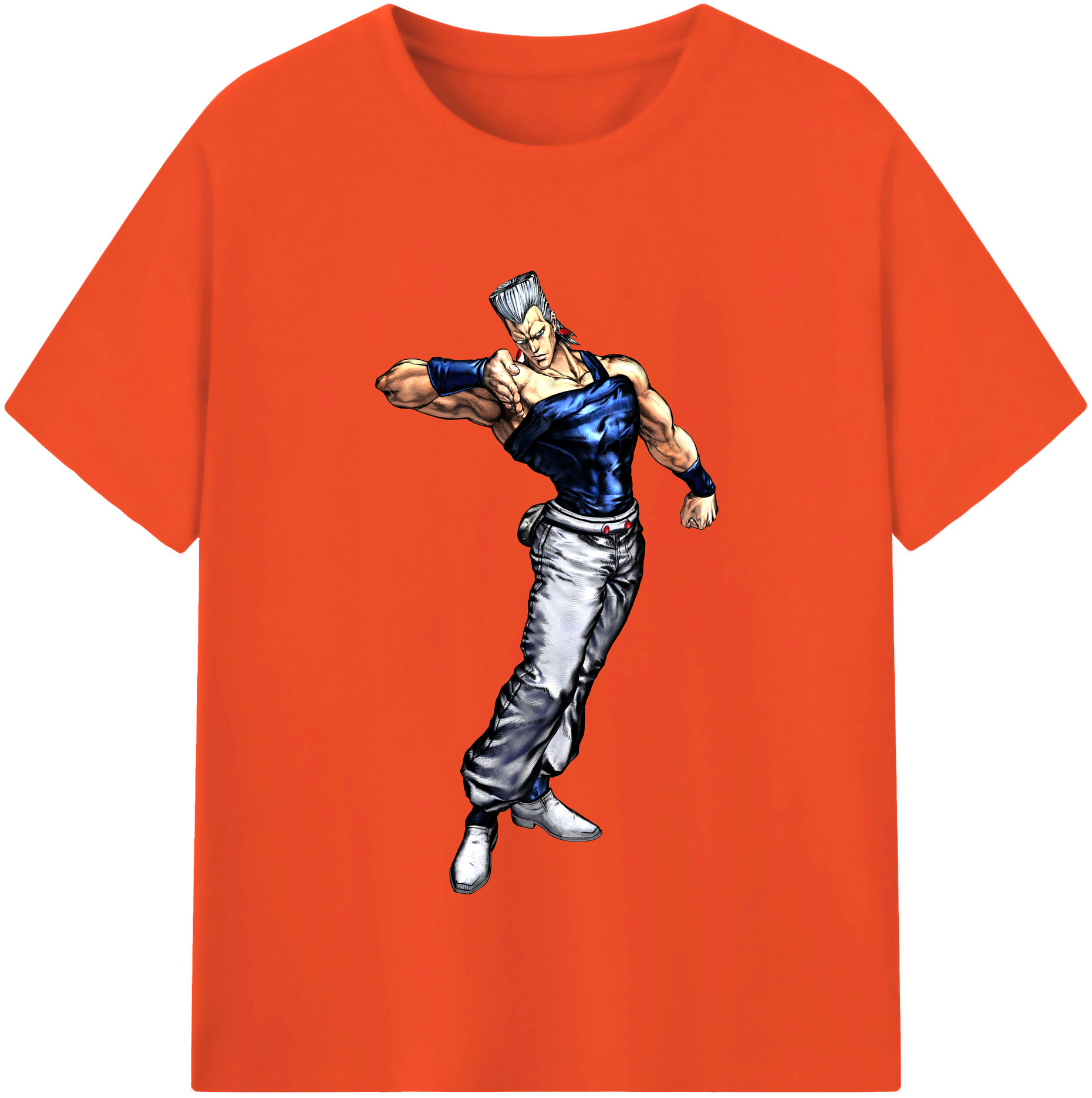 （画像用） ジョジョの奇妙な冒険 ジャン＝ピエール?ポルナレフ JoJo's Bizarre Adventure Jan Pierre Polnareff 綿100％半袖Tシャツ（フロントプリント）