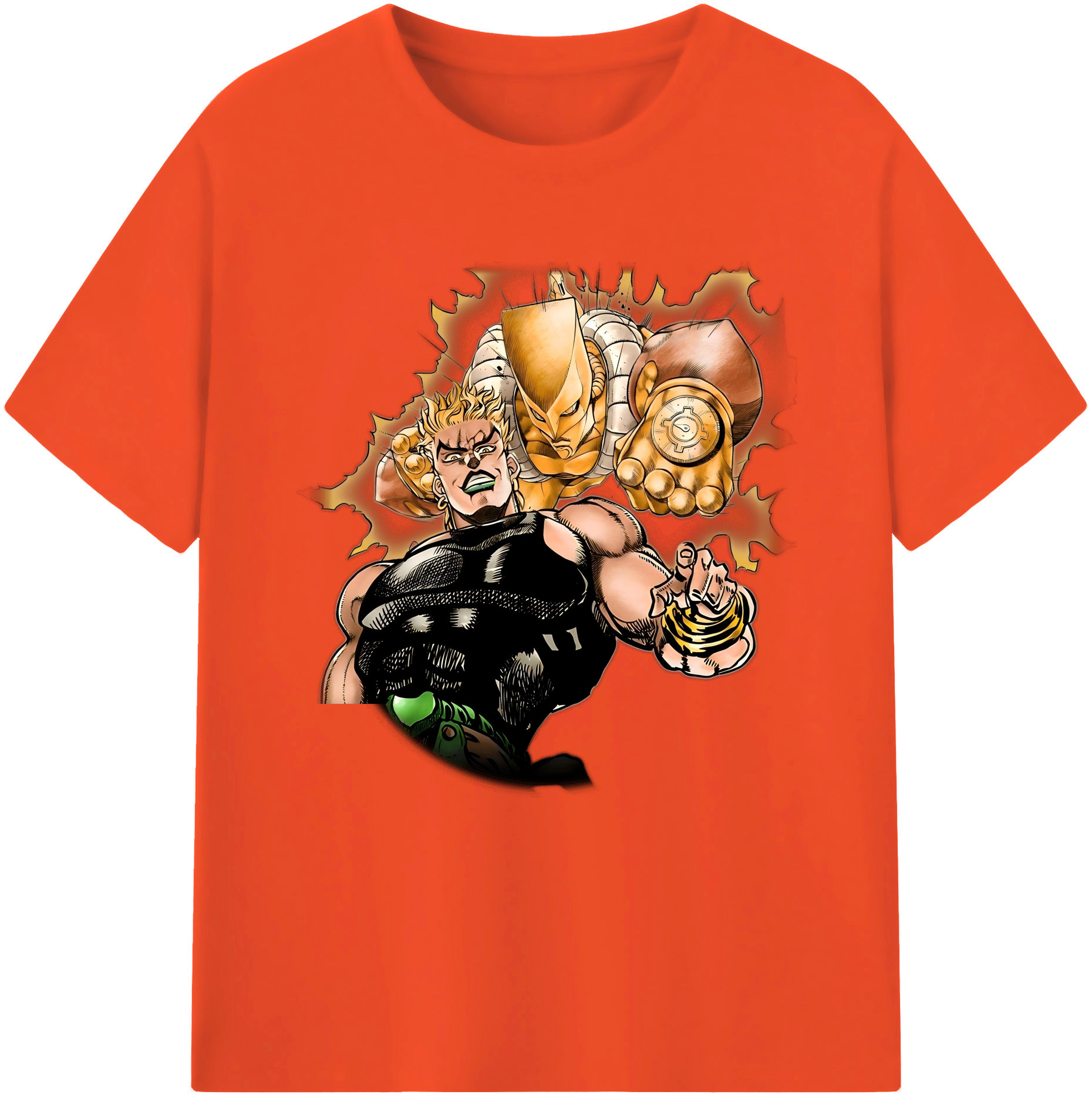 （画像用） ジョジョの奇妙な冒険 ディオ?ブランドー JoJo's Bizarre Adventure Dio Brando 綿100％半袖Tシャツ（フロントプリント）
