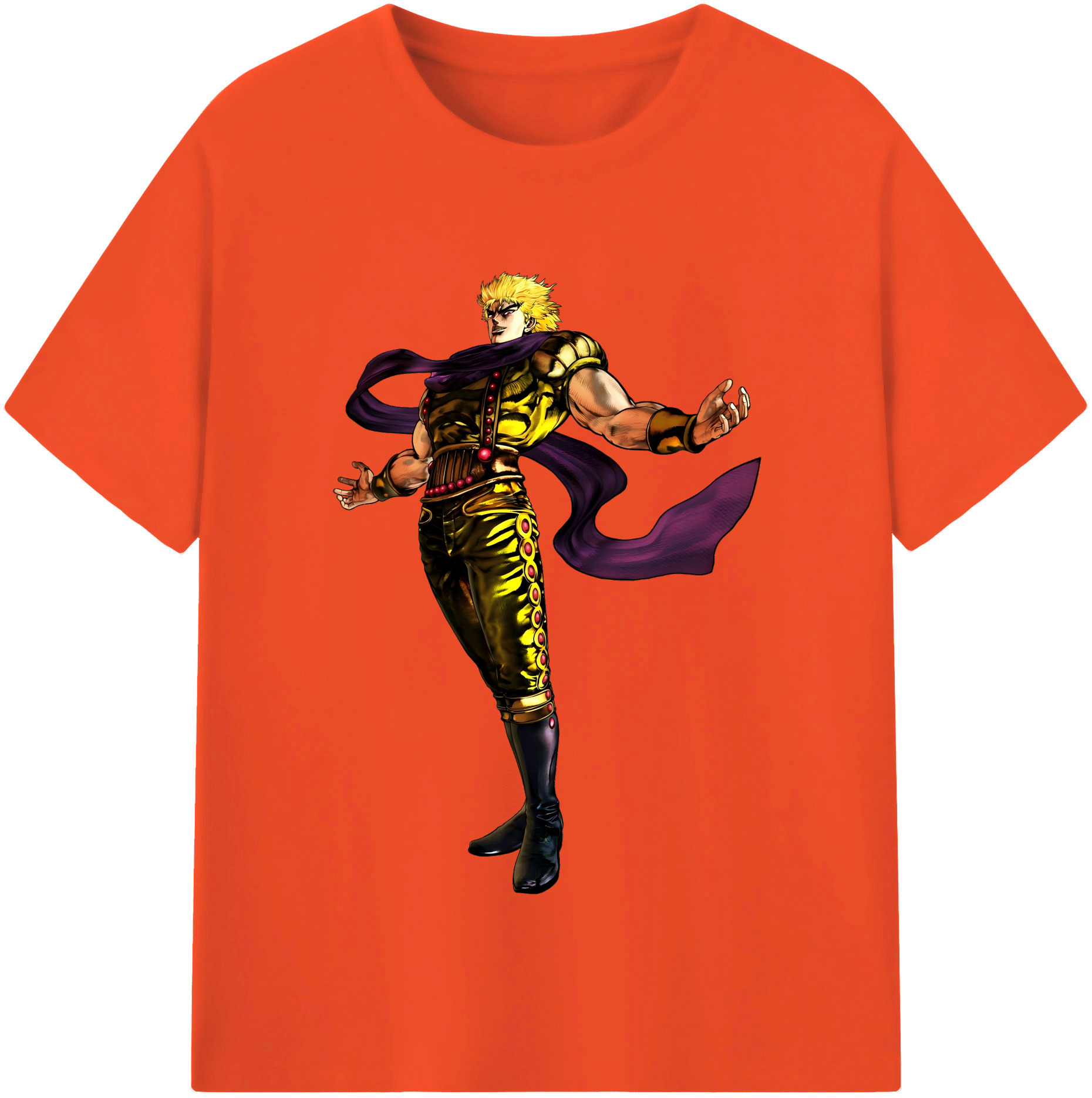 （画像用） ジョジョの奇妙な冒険 ディオ?ブランドー JoJo's Bizarre Adventure Dio Brando 綿100％半袖Tシャツ（フロントプリント）
