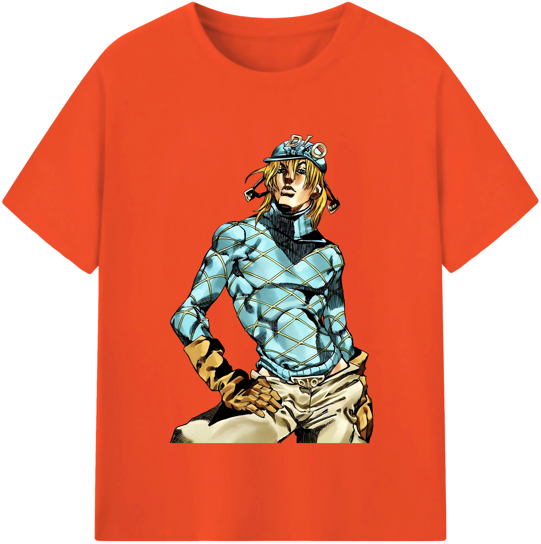 （画像用） ジョジョの奇妙な冒険 ディオ?ブランドー JoJo's Bizarre Adventure Dio Brando 綿100％半袖Tシャツ（フロントプリント）