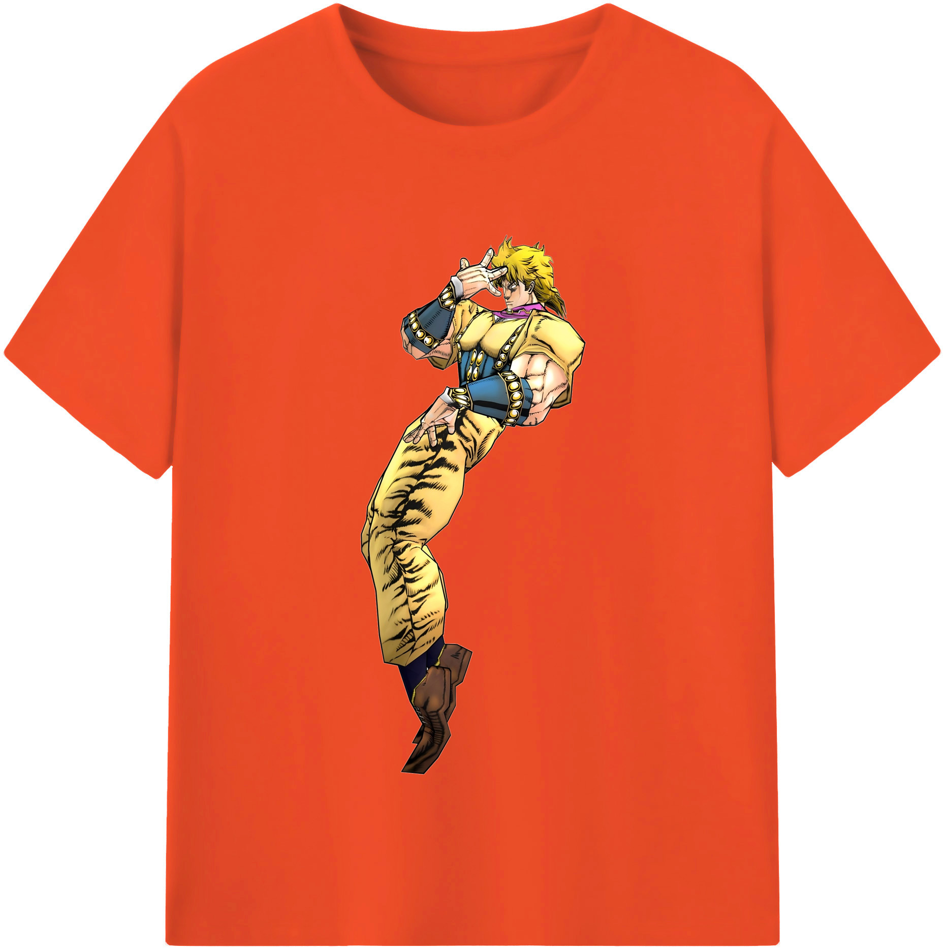 （画像用） ジョジョの奇妙な冒険 ディオ?ブランドー JoJo's Bizarre Adventure Dio Brando 綿100％半袖Tシャツ（フロントプリント）