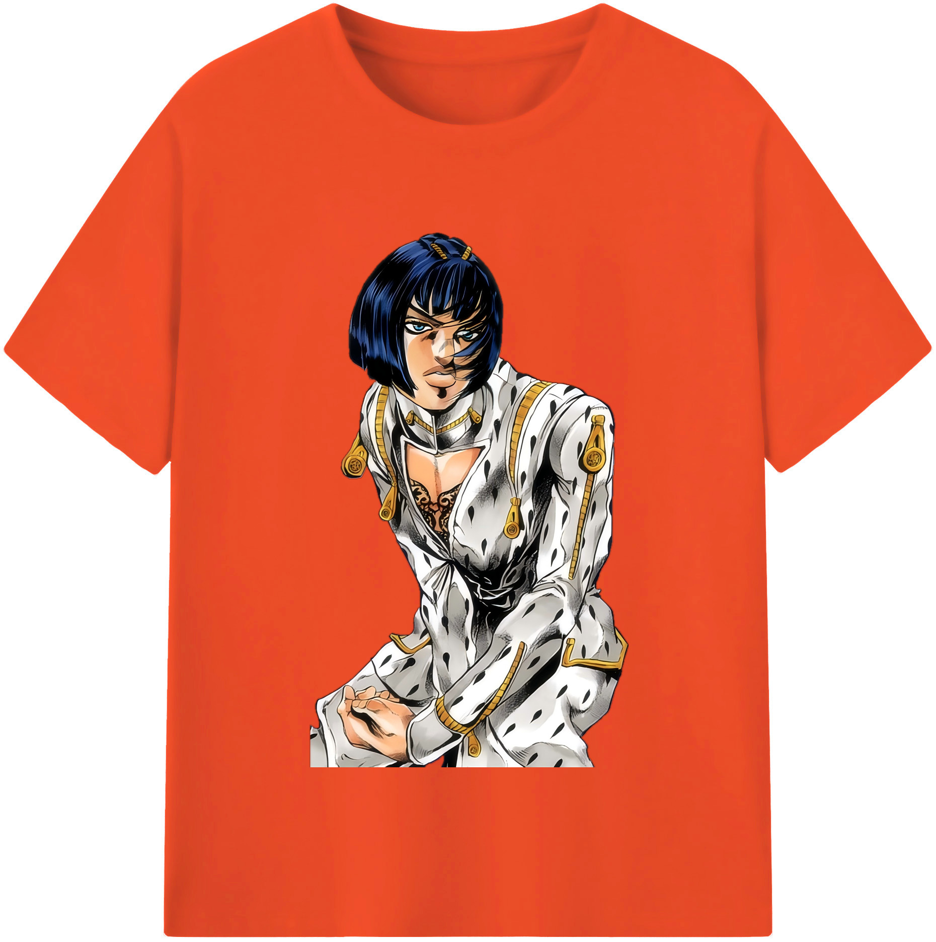（画像用） ジョジョの奇妙な冒険 ブローノ?ブチャラティ JoJo's Bizarre Adventure Bruno Bucciarati 綿100％半袖Tシャツ（フロントプリント）