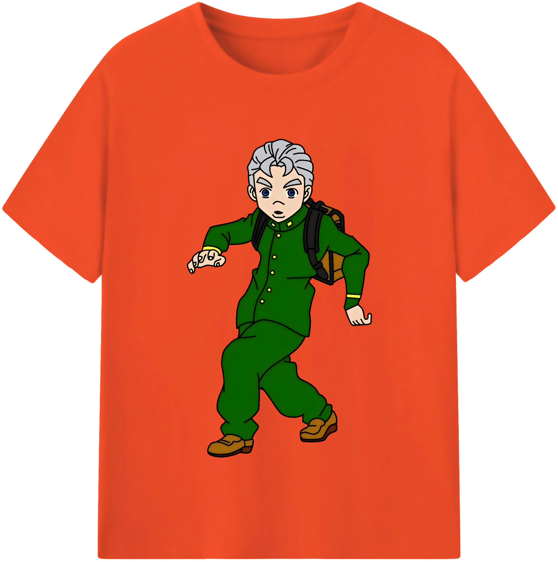（画像用） ジョジョの奇妙な冒険 広瀨康一 JoJo's Bizarre Adventure Hirose Koichi 綿100％半袖Tシャツ（フロントプリント）