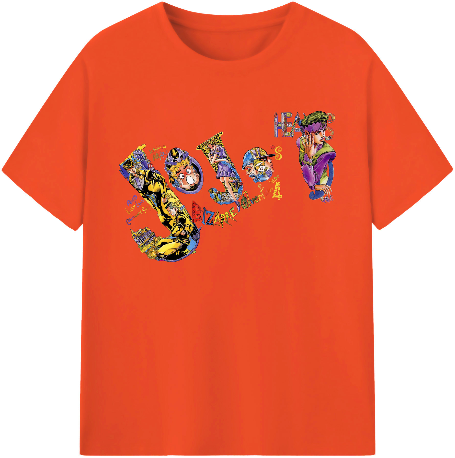 （画像用） ジョジョの奇妙な冒険 JoJo's Bizarre Adventure 綿100％半袖Tシャツ（フロントプリント）