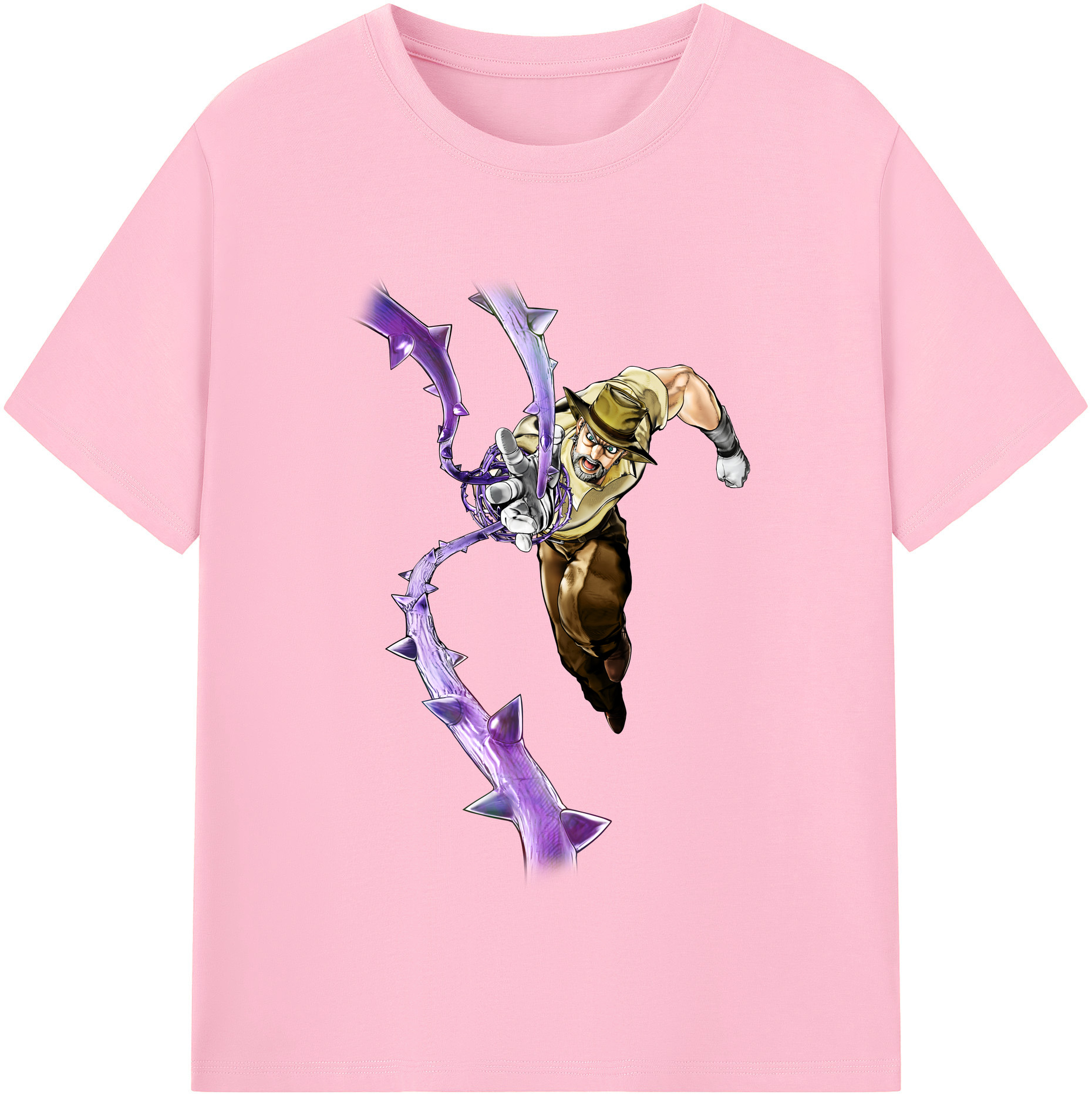 （画像用） ジョジョの奇妙な冒険 ジョセフ?ジョースター JoJo's Bizarre Adventure Joseph Joestar 綿100％半袖Tシャツ（フロントプリント）