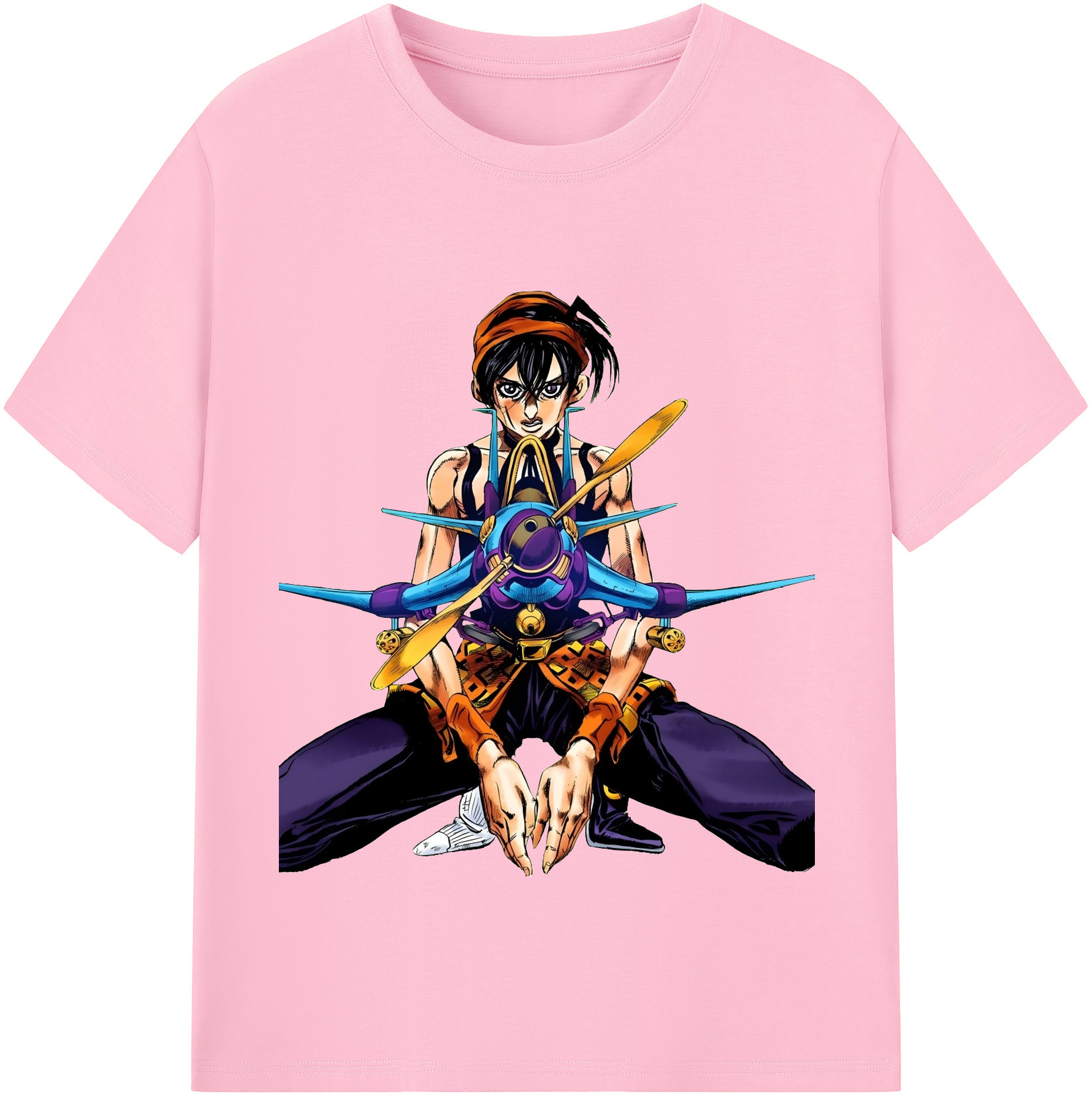 （画像用） ジョジョの奇妙な冒険 ナランチャ?ギルガ JoJo's Bizarre Adventure Narancia Ghirga 綿100％半袖Tシャツ（フロントプリント）