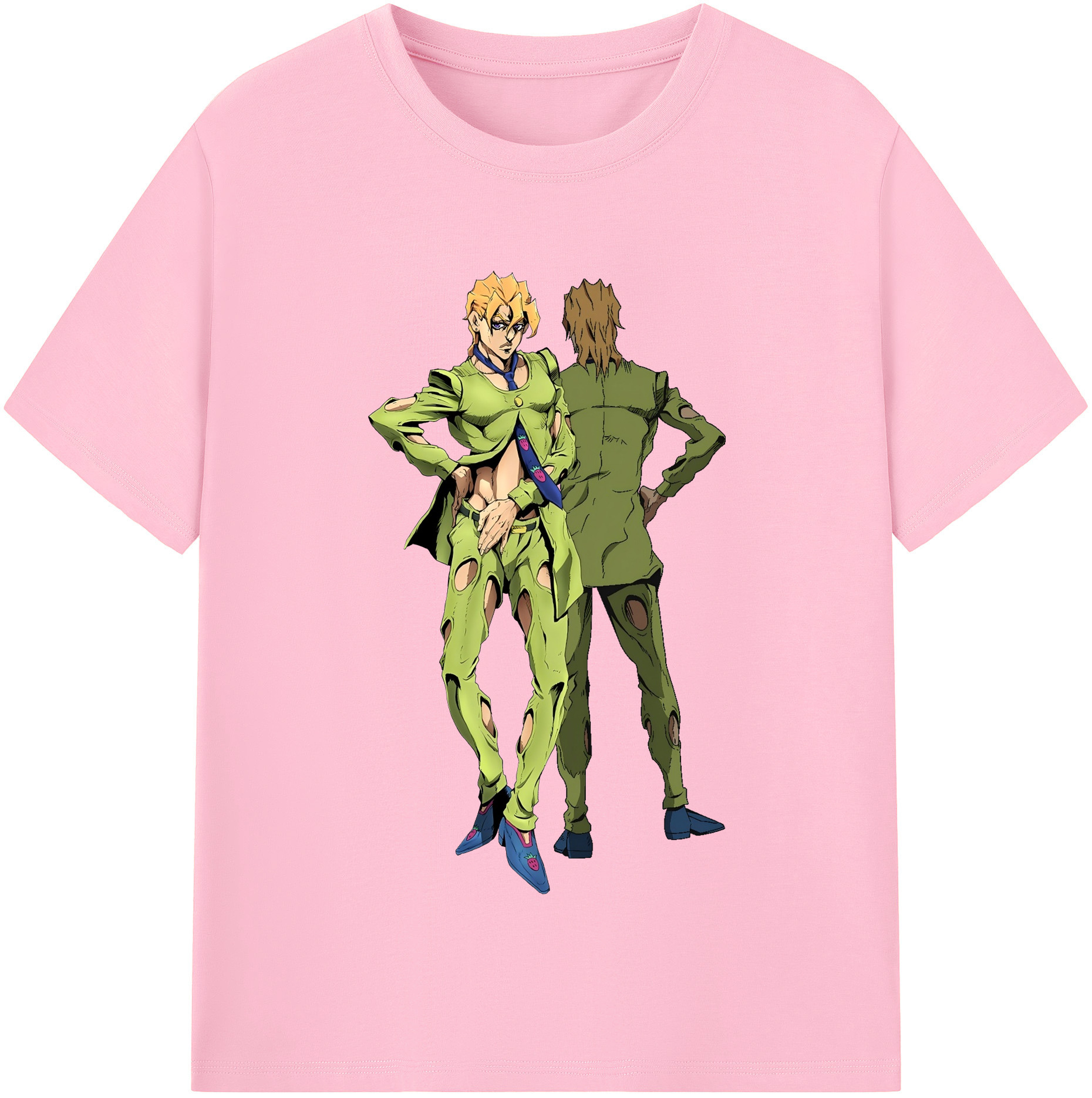（画像用） ジョジョの奇妙な冒険 パンナコッタ?フー JoJo's Bizarre Adventure Pannacotta Fugo 綿100％半袖Tシャツ（フロントプリント）