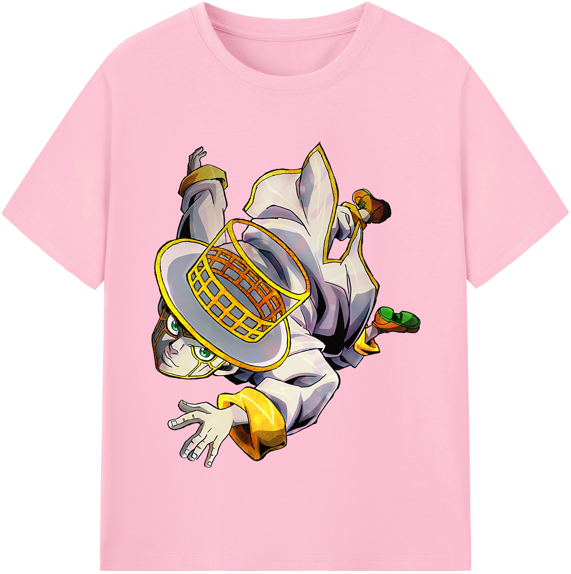 （画像用） ジョジョの奇妙な冒険 岸辺 露伴（きしべ ろはん） JoJo's Bizarre Adventure Rohan Kishibe 綿100％半袖Tシャツ（フロントプリント）