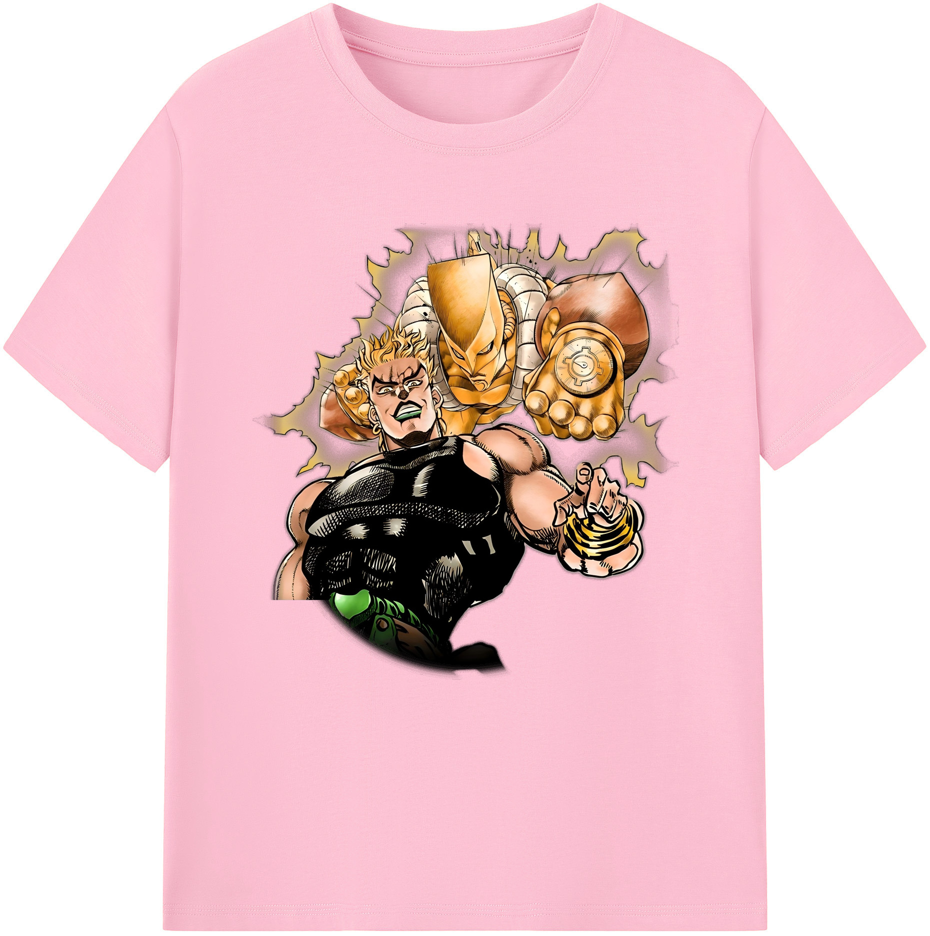 （画像用） ジョジョの奇妙な冒険 ディオ?ブランドー JoJo's Bizarre Adventure Dio Brando 綿100％半袖Tシャツ（フロントプリント）