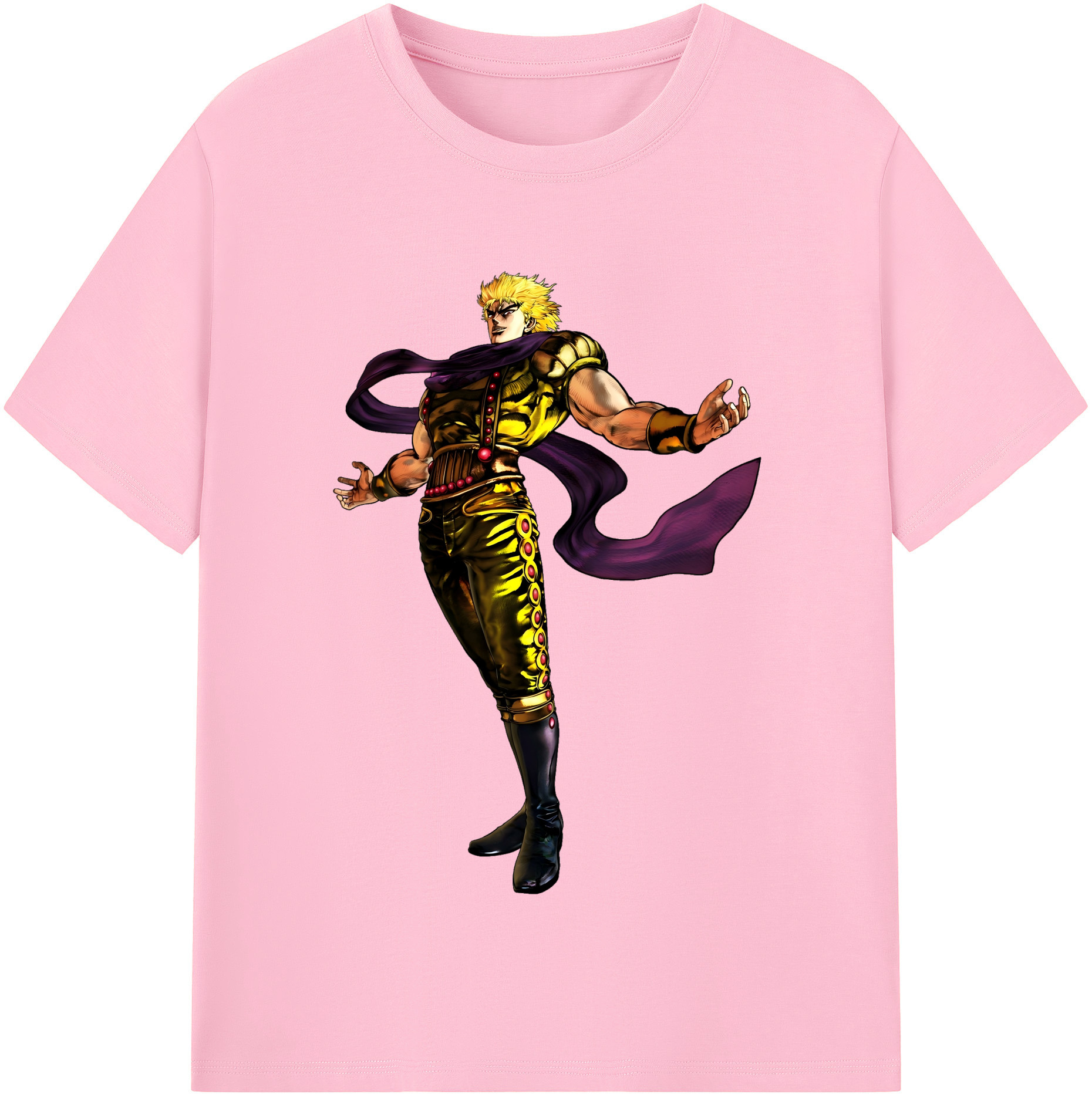 （画像用） ジョジョの奇妙な冒険 ディオ?ブランドー JoJo's Bizarre Adventure Dio Brando 綿100％半袖Tシャツ（フロントプリント）