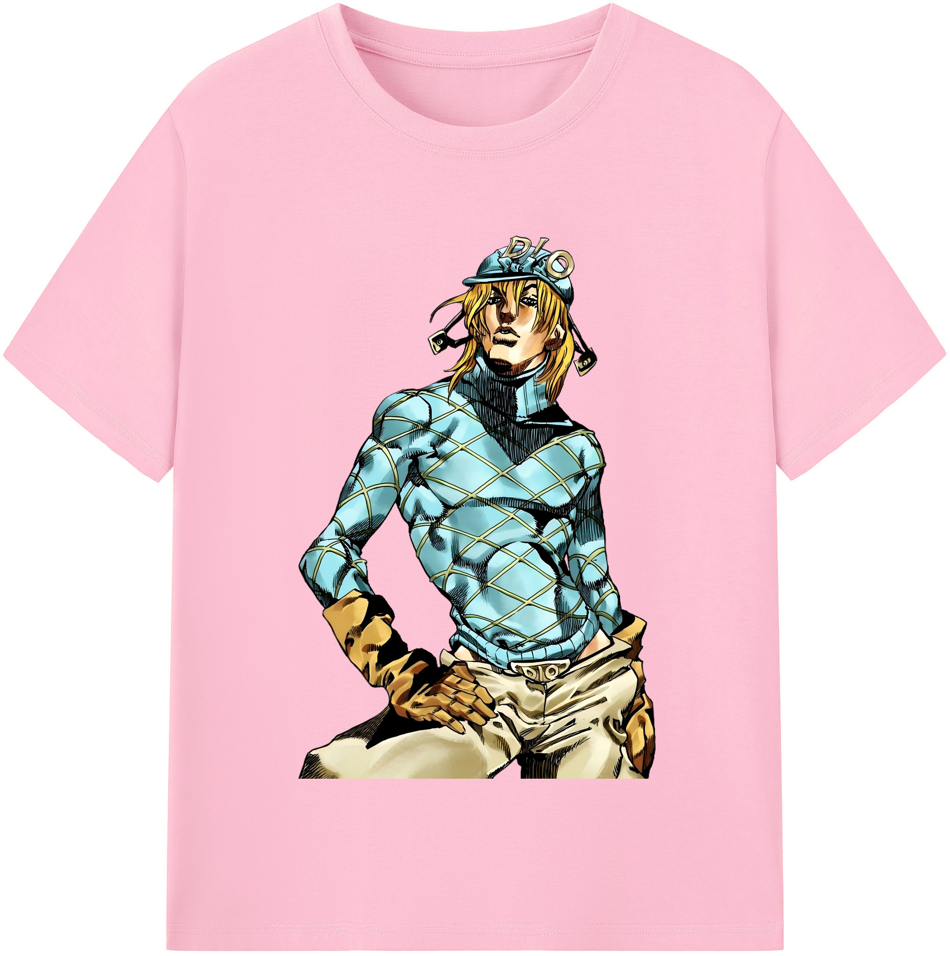 （画像用） ジョジョの奇妙な冒険 ディオ?ブランドー JoJo's Bizarre Adventure Dio Brando 綿100％半袖Tシャツ（フロントプリント）