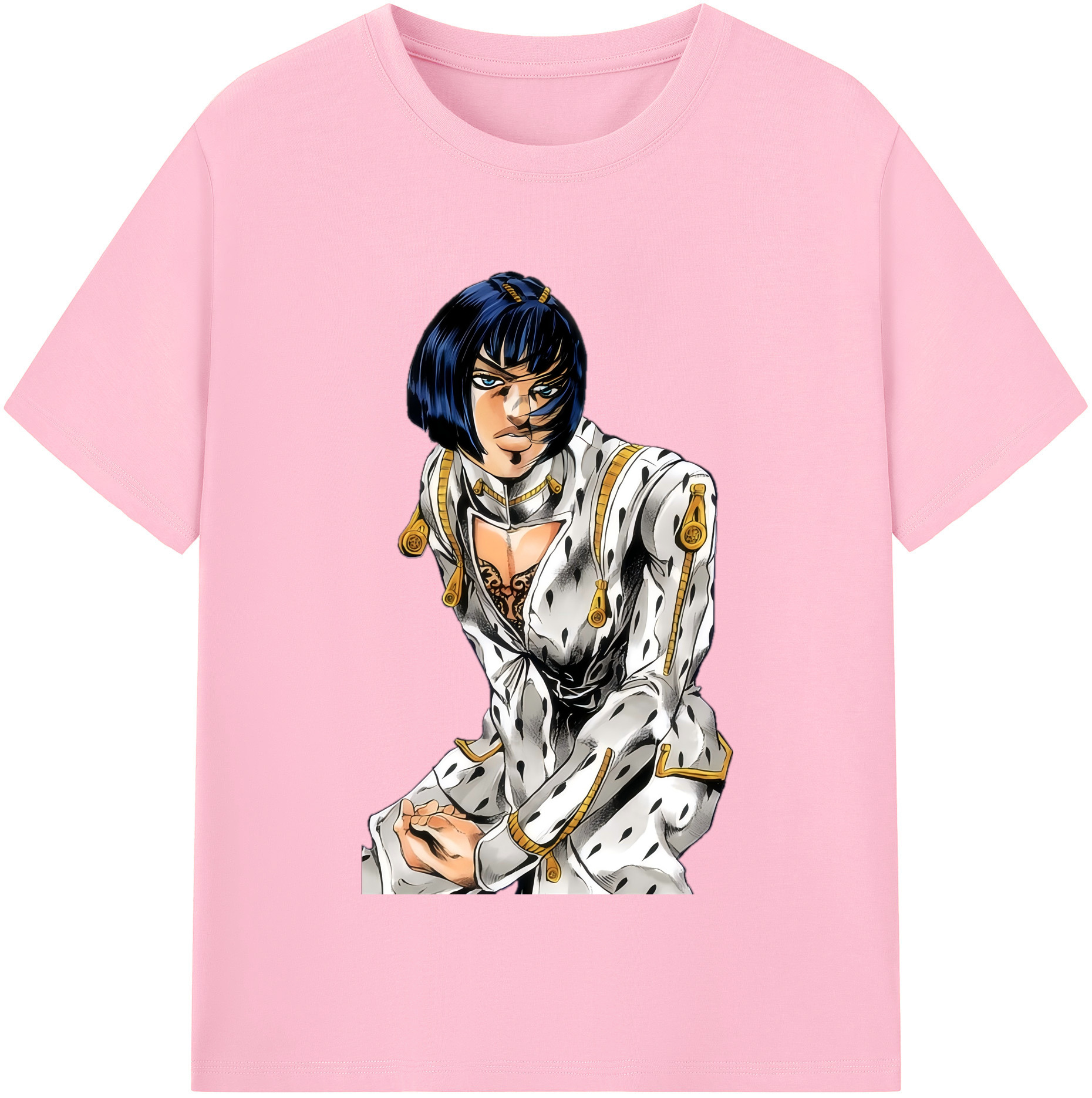 （画像用） ジョジョの奇妙な冒険 ブローノ?ブチャラティ JoJo's Bizarre Adventure Bruno Bucciarati 綿100％半袖Tシャツ（フロントプリント）