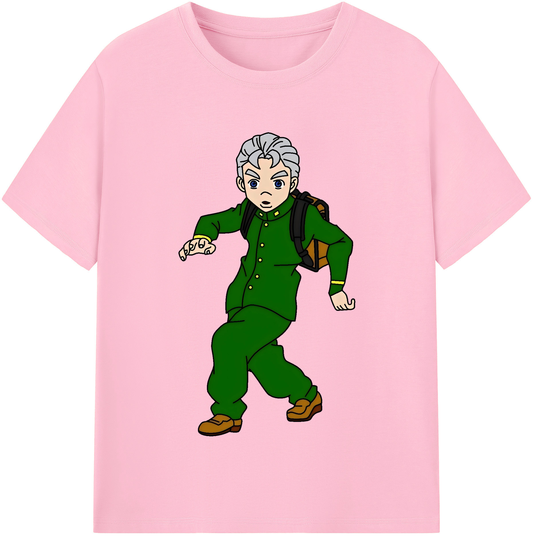 （画像用） ジョジョの奇妙な冒険 広瀨康一 JoJo's Bizarre Adventure Hirose Koichi 綿100％半袖Tシャツ（フロントプリント）