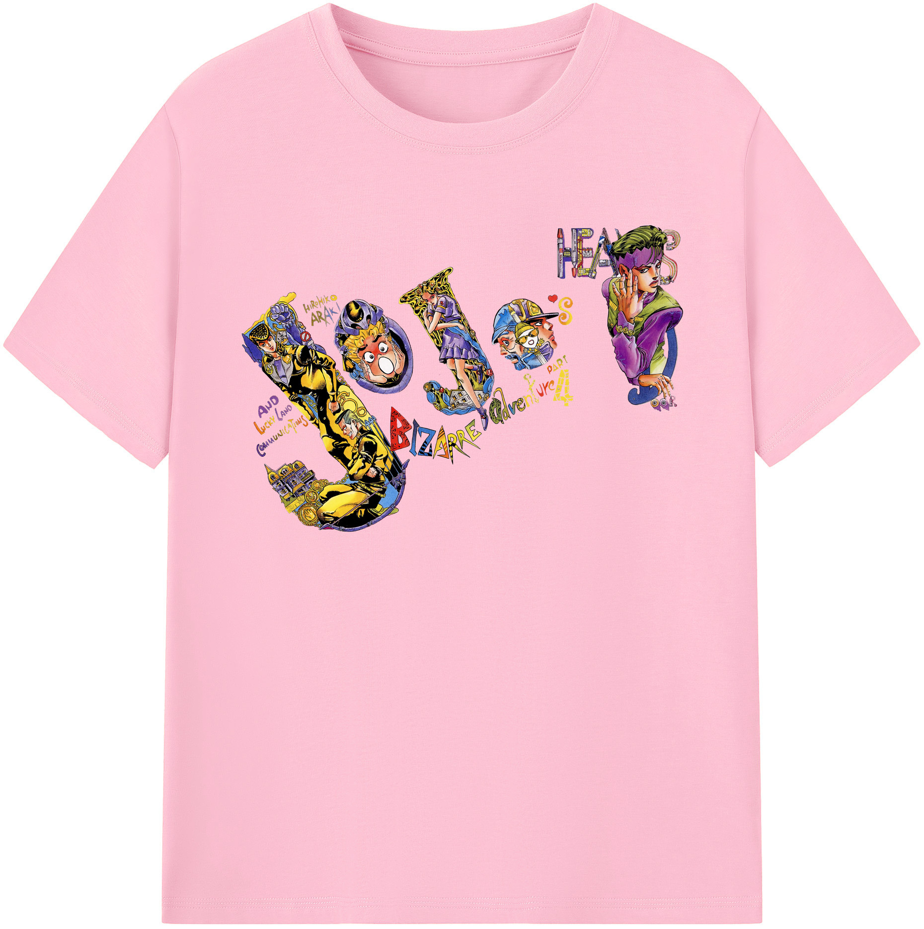 （画像用） ジョジョの奇妙な冒険 JoJo's Bizarre Adventure 綿100％半袖Tシャツ（フロントプリント）