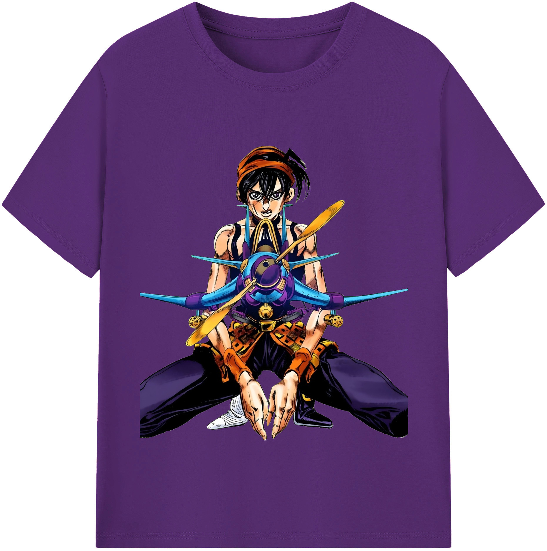 （画像用） ジョジョの奇妙な冒険 ナランチャ?ギルガ JoJo's Bizarre Adventure Narancia Ghirga 綿100％半袖Tシャツ（フロントプリント）